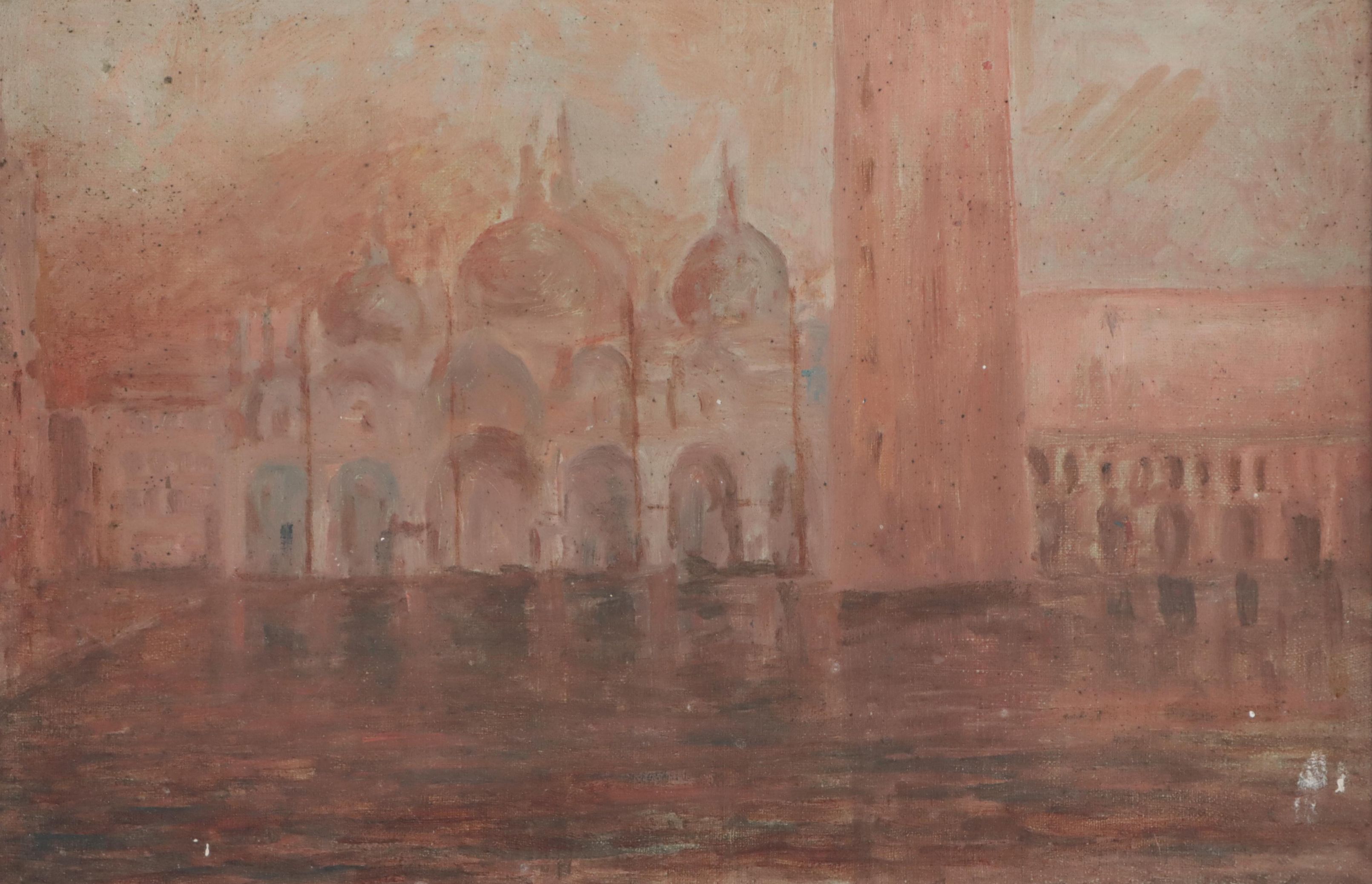 Joseph Anthony Atchison Oil Painting of Piazza San Marco, 1974