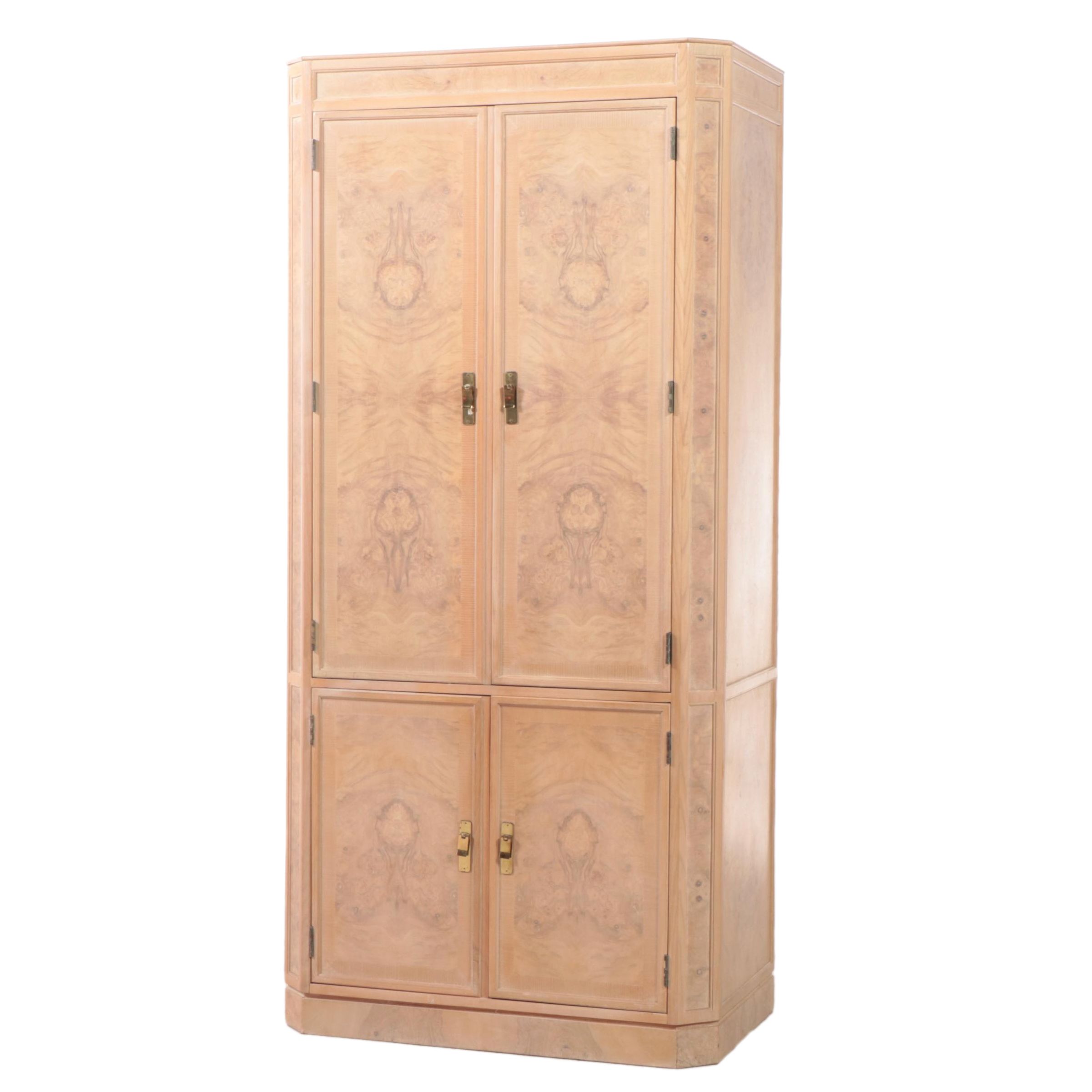 Drexel Heritage "Corinthian" Ash and Olive Ash Burl Media Wardrobe
