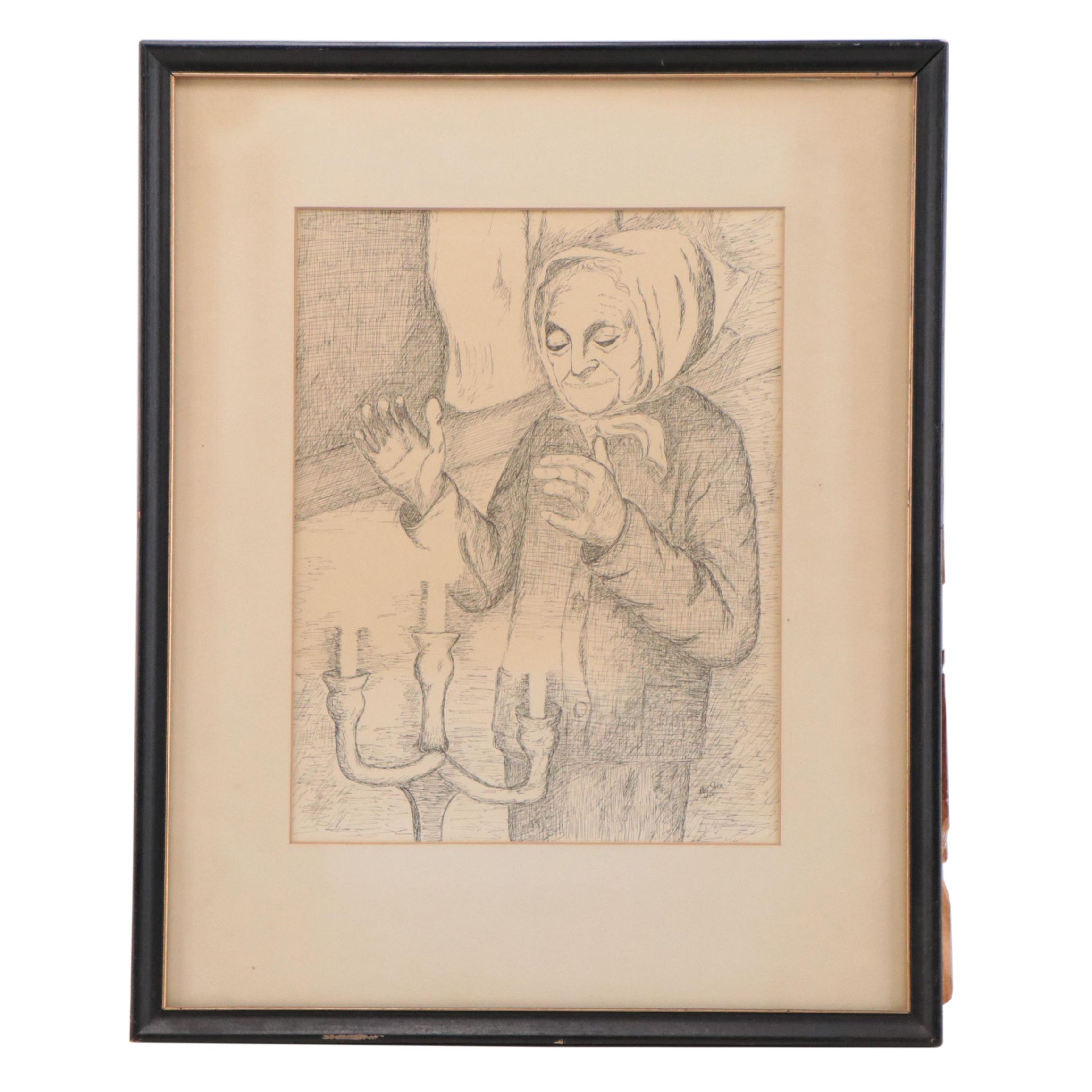 Figural Lithograph of a Woman, Late 20th Century