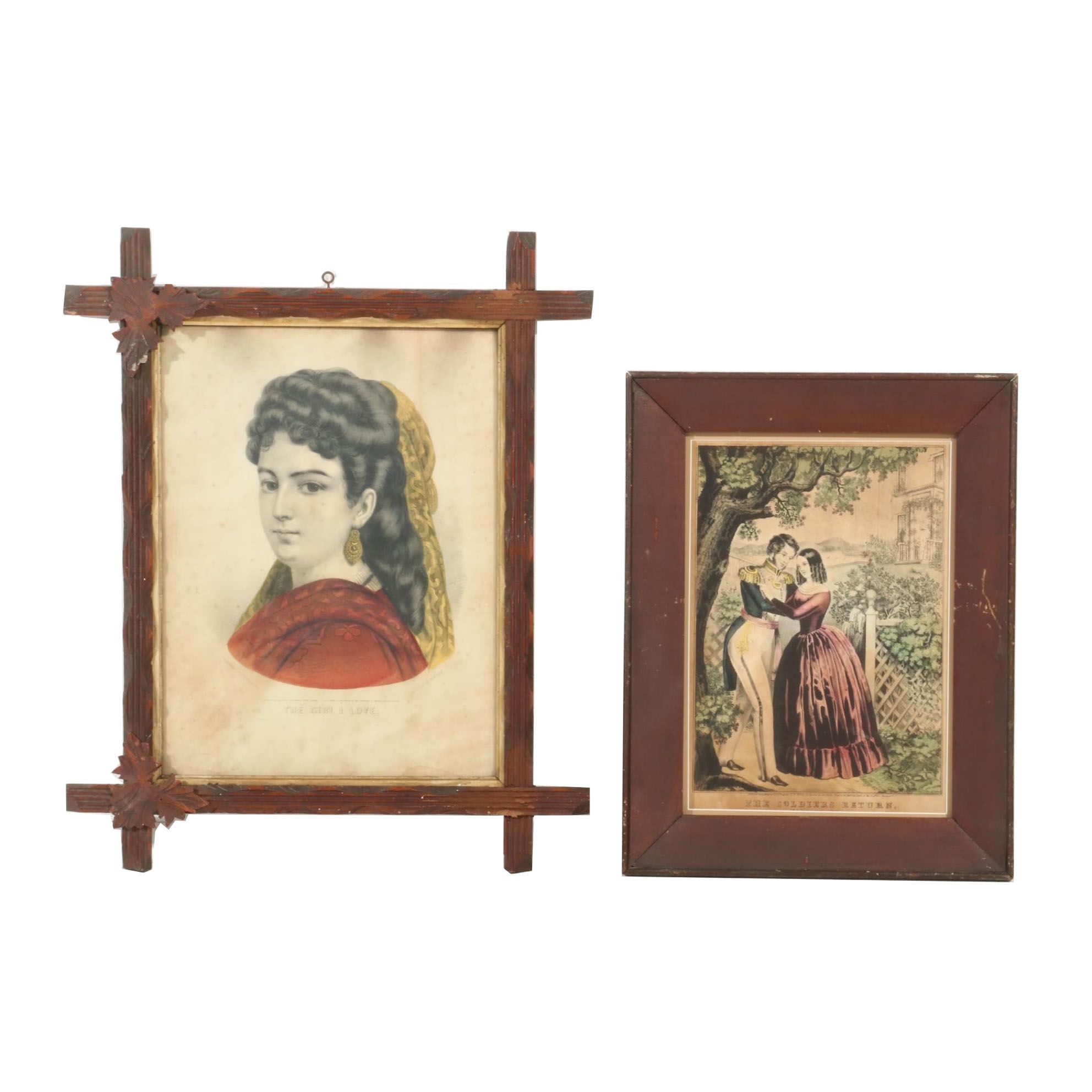 Currier & Ives Hand-Colored Lithographs, 19th Century