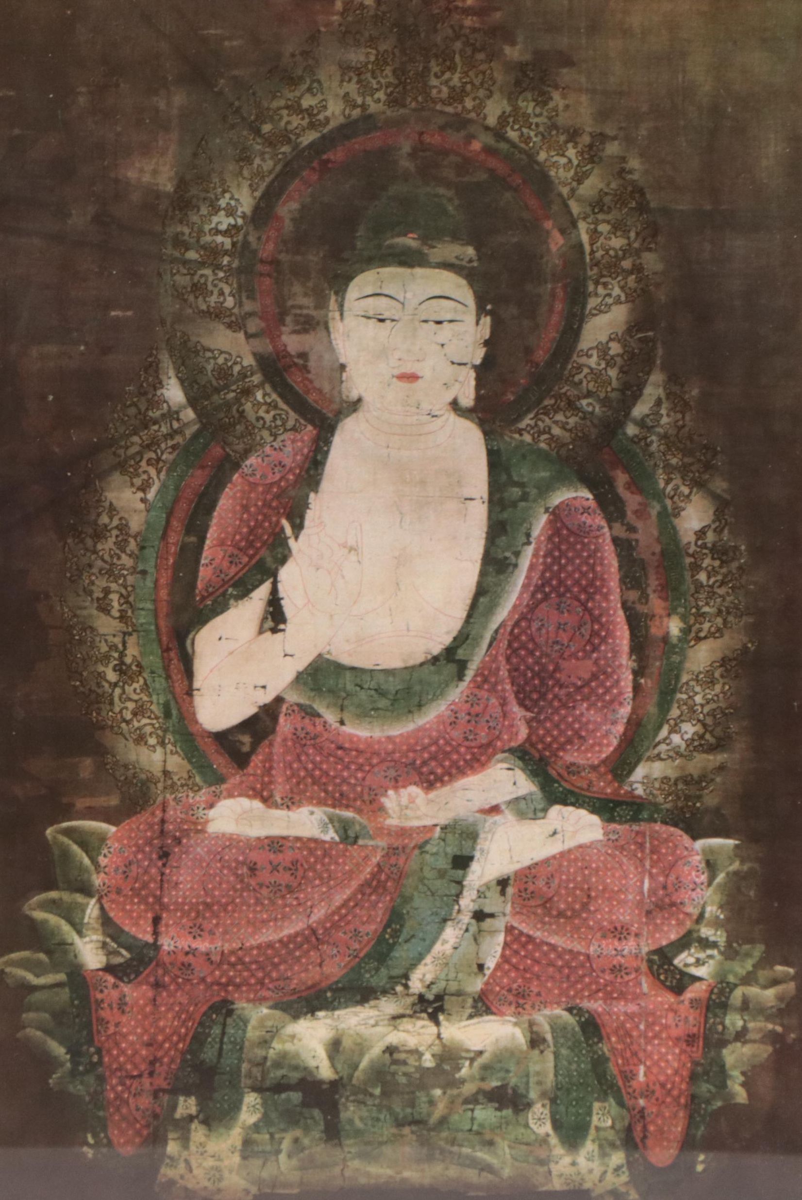 Buddhist Offset Lithograph of Shaka, Late 20th Century