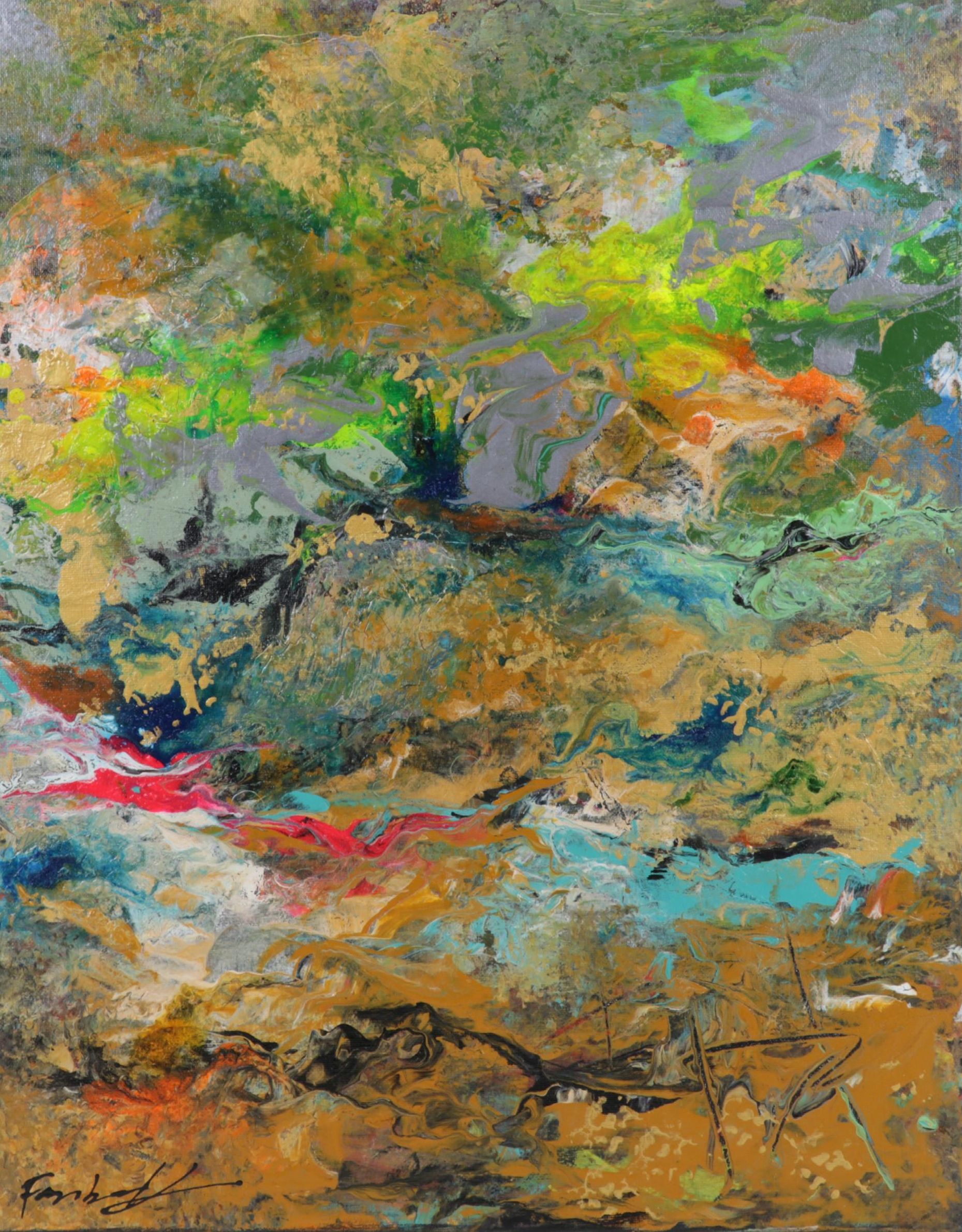 Farshad Lanjani Abstract Acrylic Painting, 21st Century