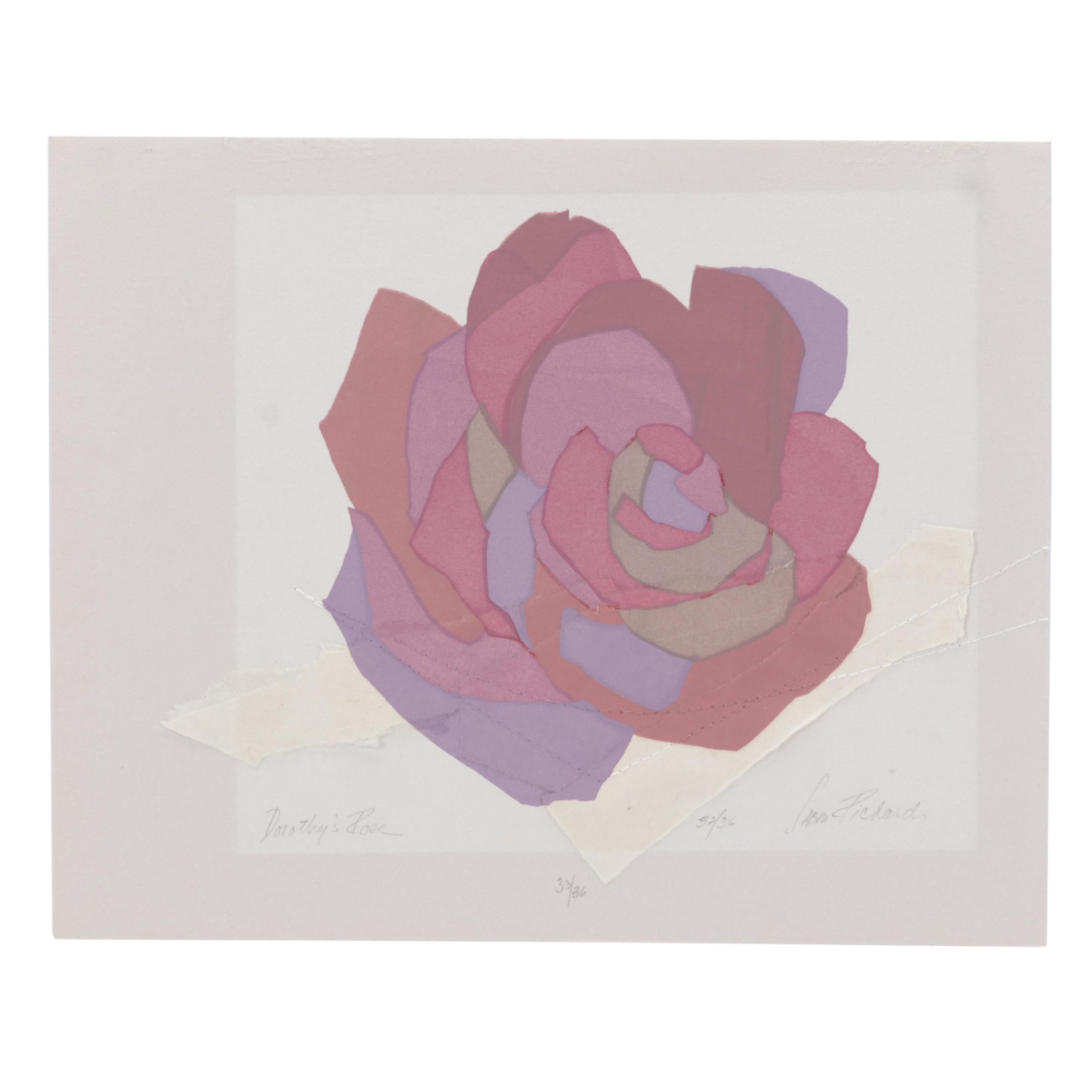 Sabra Richards Mixed Media Assemblage "Dorothy's Rose," Late 20th Century