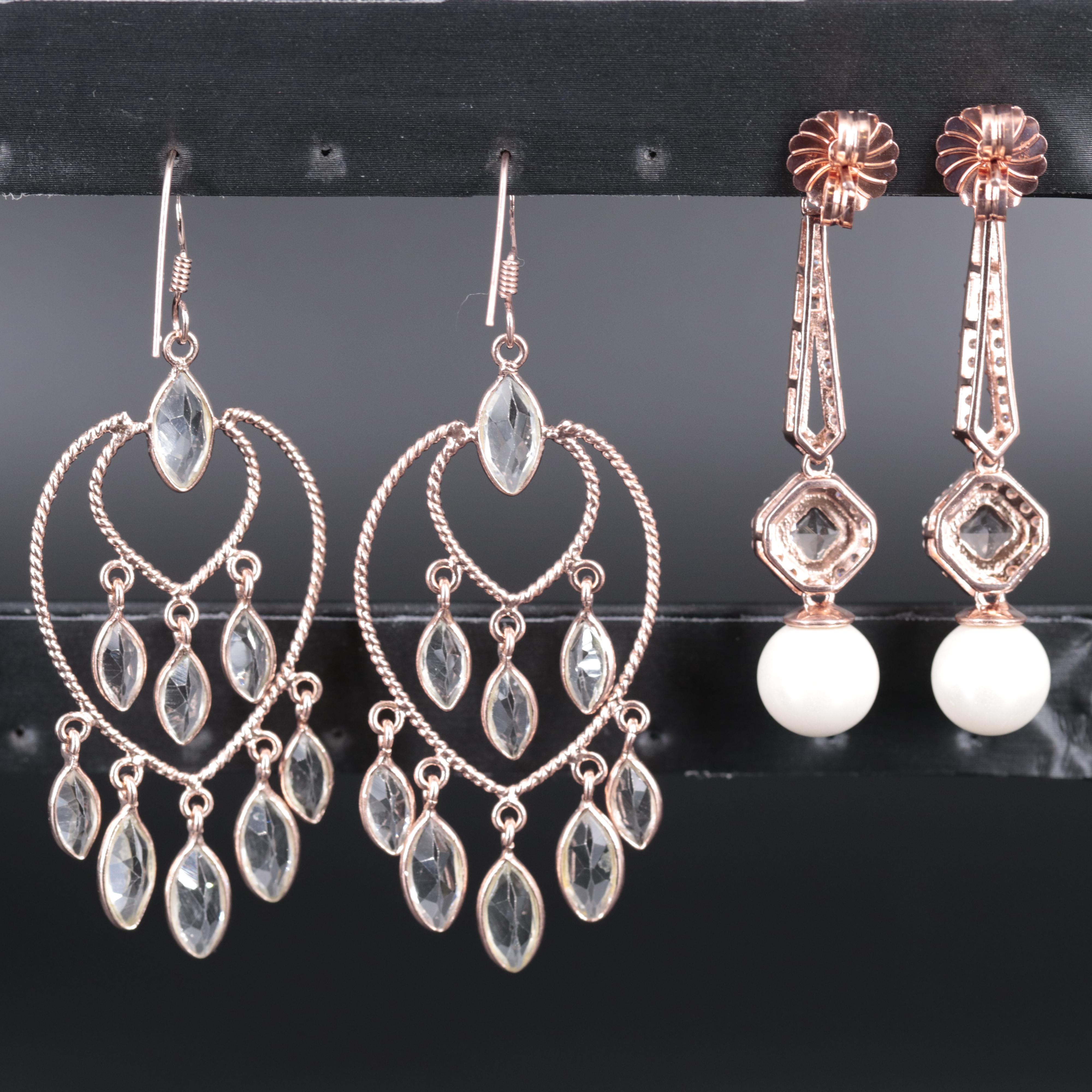 Sterling Silver Earring Collection Including Topaz and Morganite