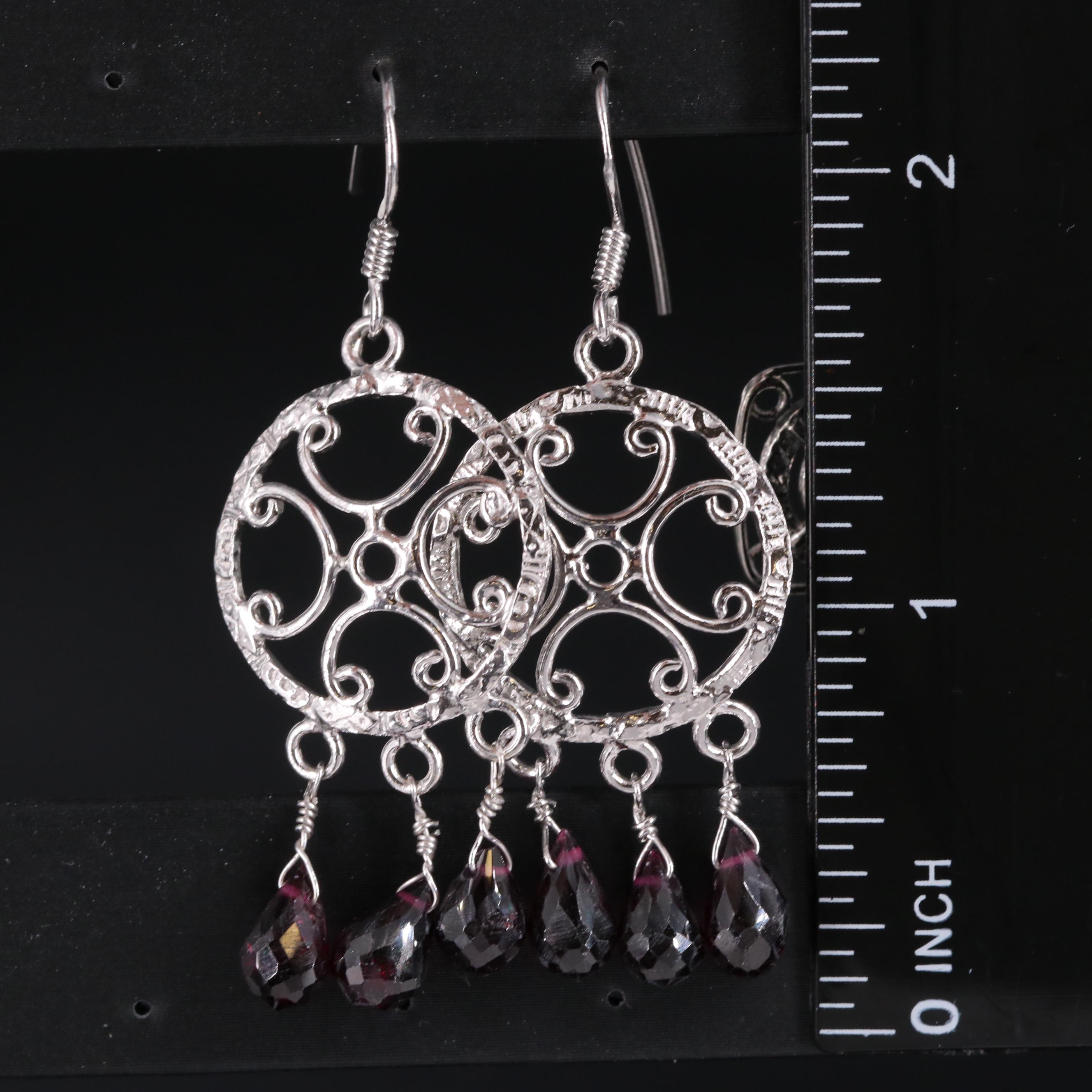 Sterling Silver Earring Collection Including Amethyst