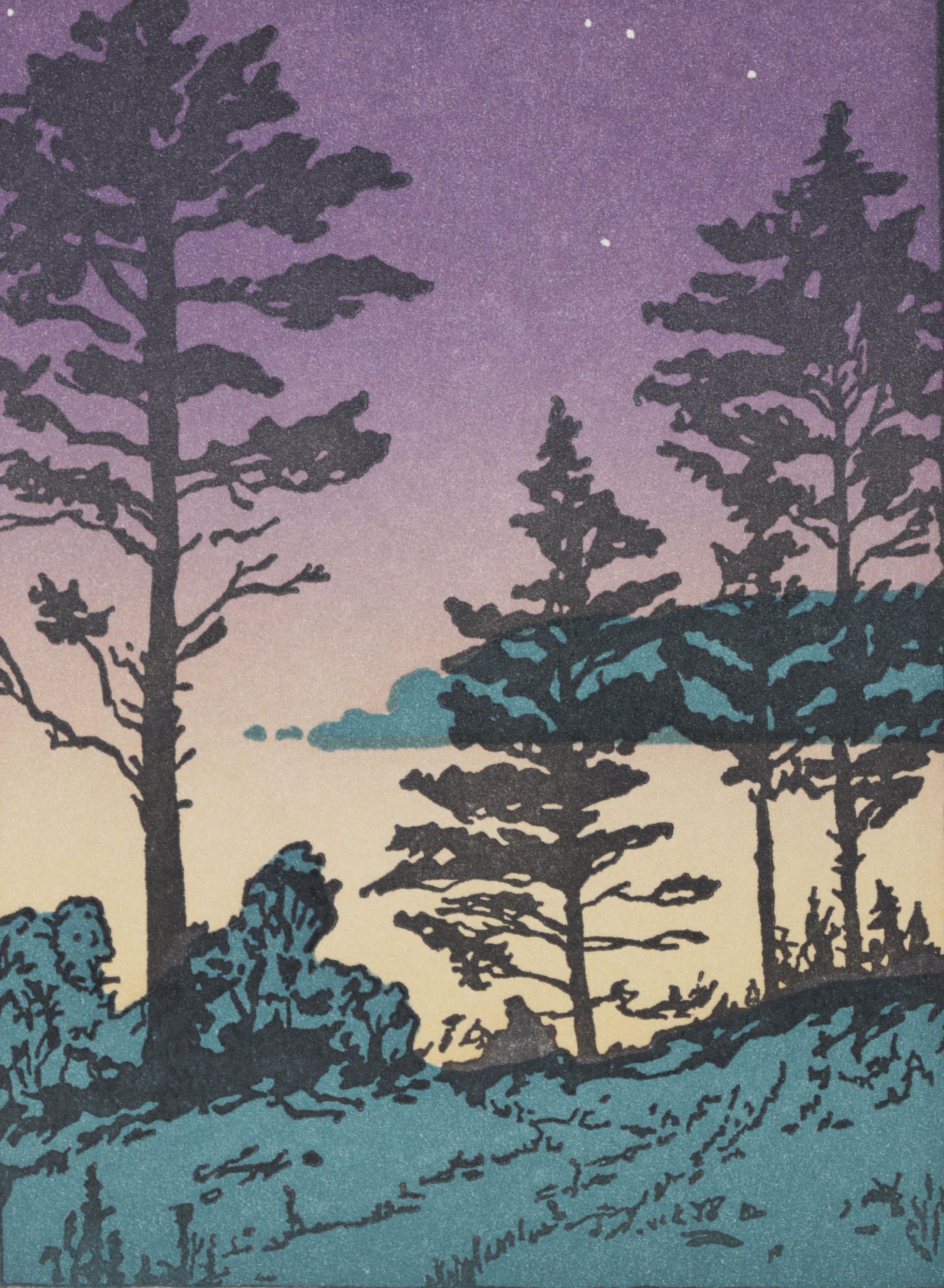 Woodblock After Jane Berry Judson "Twilight: Sheepscot River," Mid-20th Century