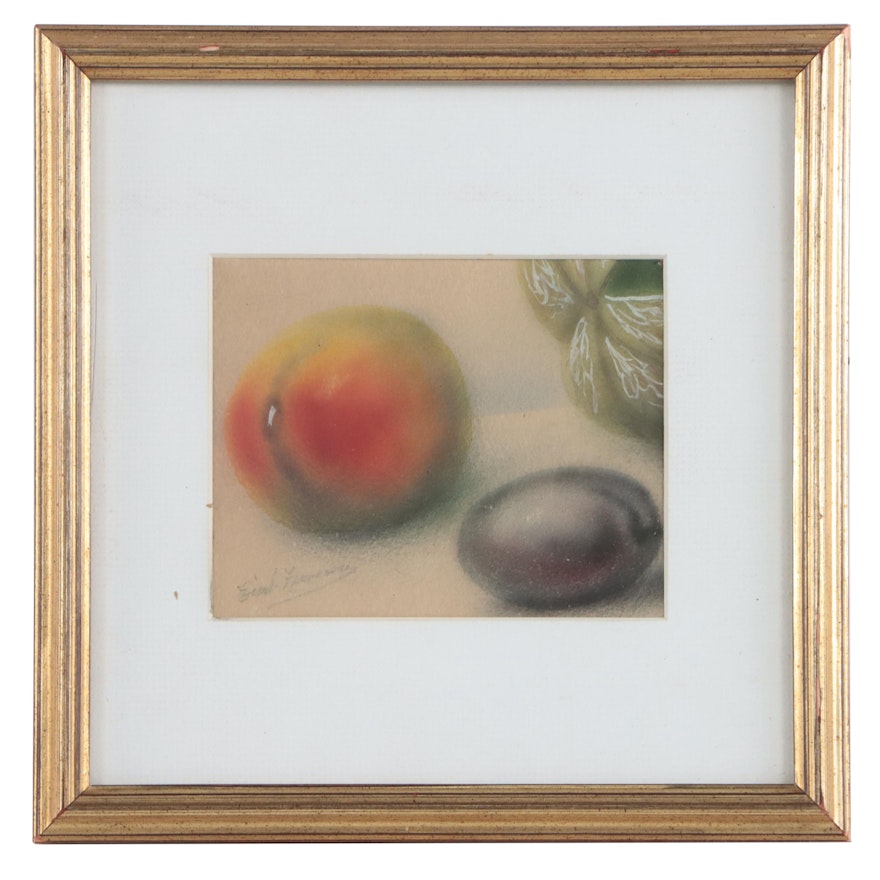 Mixed Media Painting of Fruit Still Life