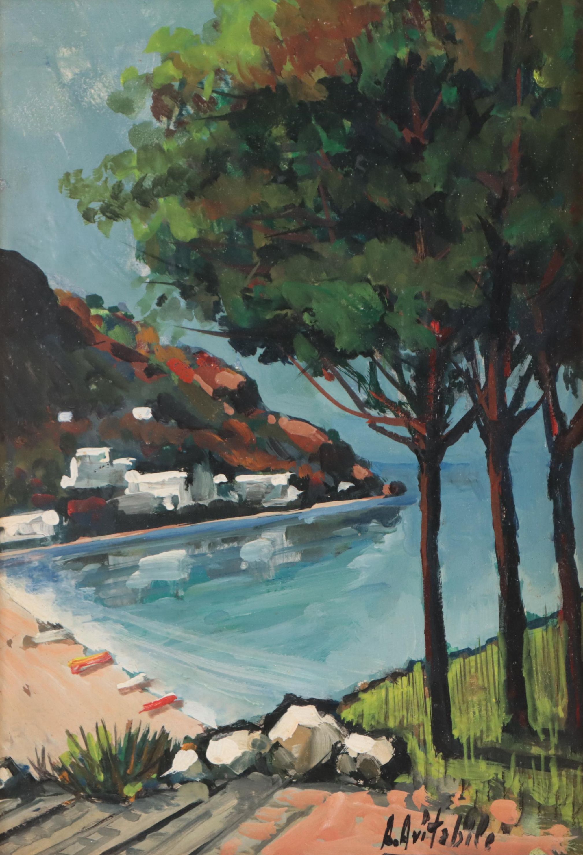 Alfredo Avitabile Oil Painting of The Amalfi Coast "Costiera Amalfitana"