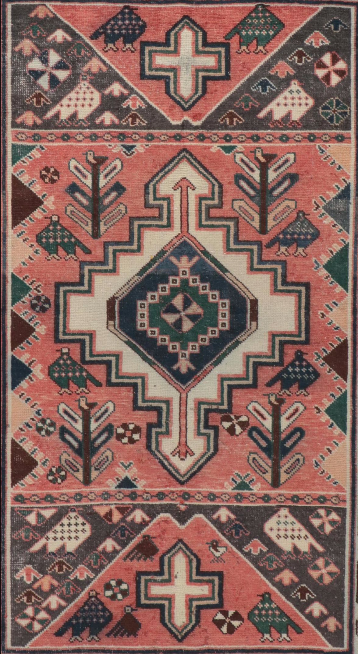 4'2 x 6'10 Hand-Knotted Persian Hamadan Area Rug