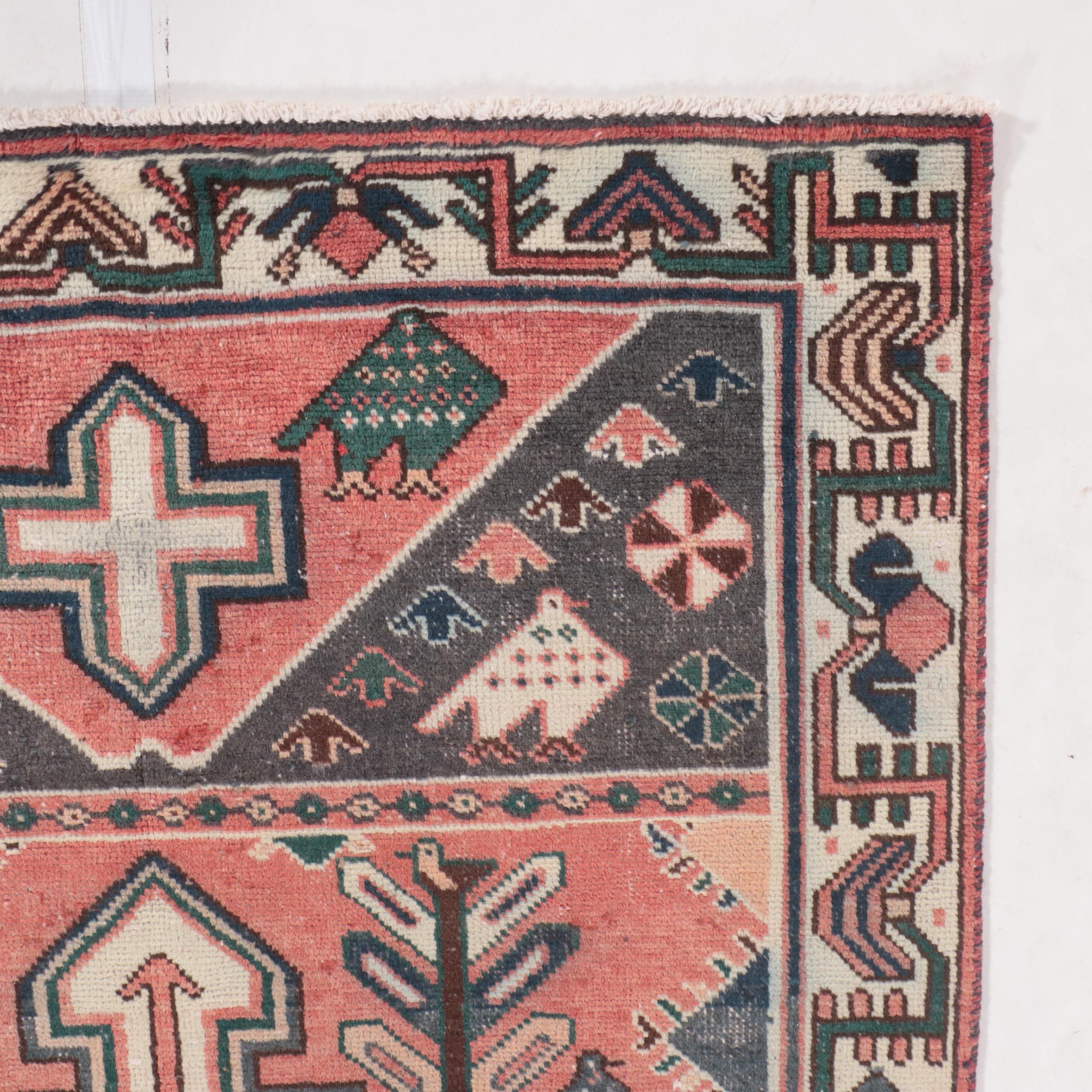 4'2 x 6'10 Hand-Knotted Persian Hamadan Area Rug