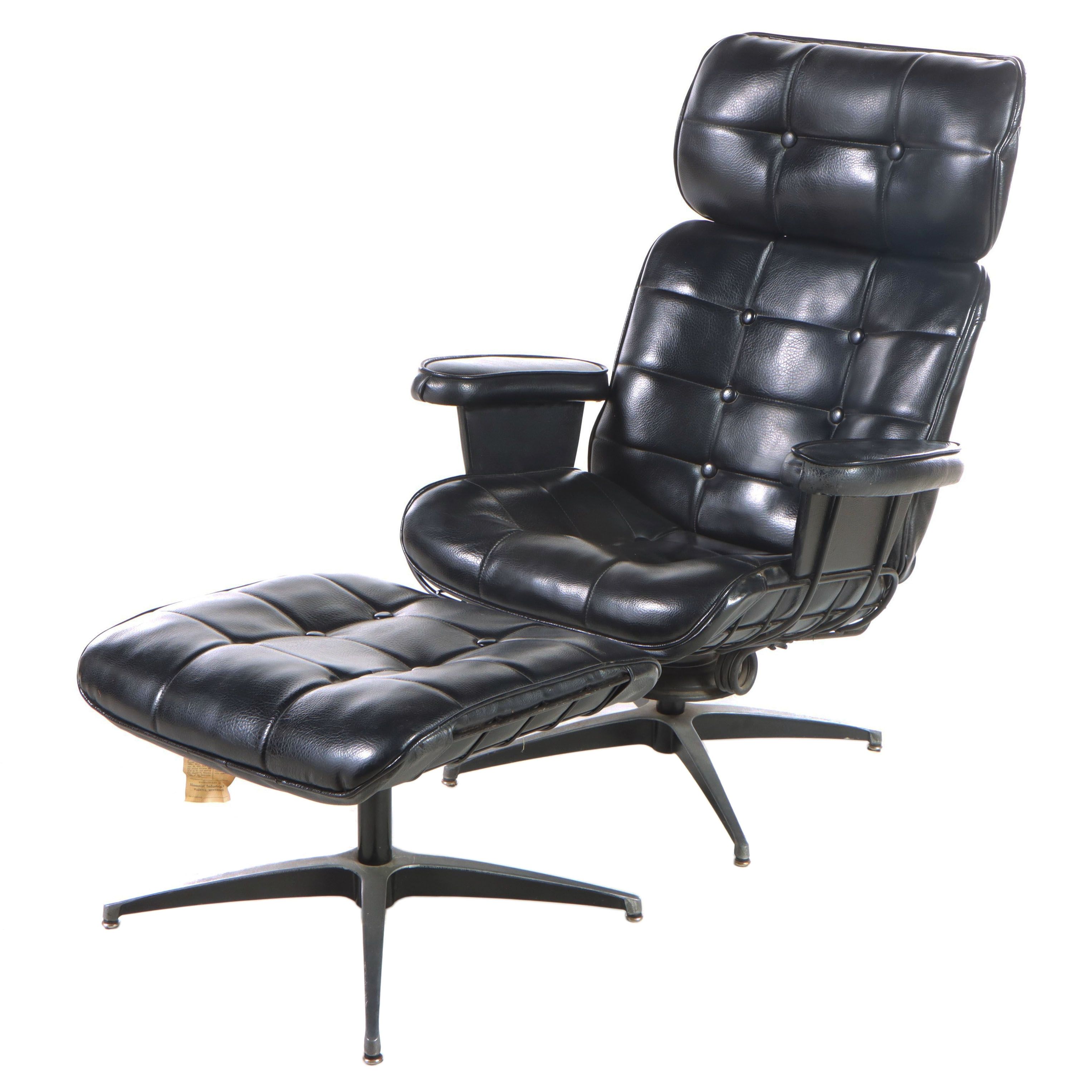 Homecrest Industries Inc. Mid Century Modern Swivel-Rocker with Ottoman
