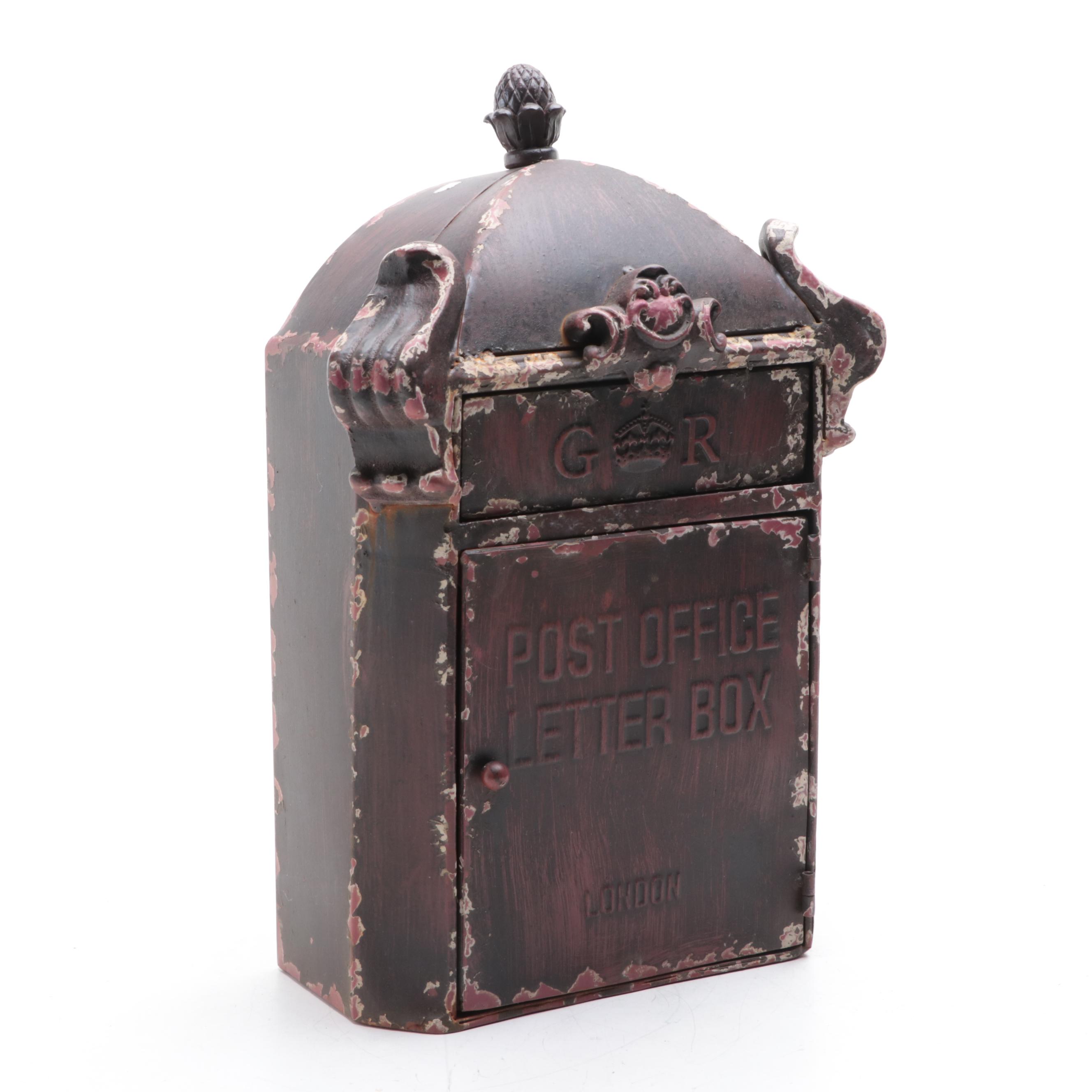 Late Victorian English Cast Metal Mail Letter Box