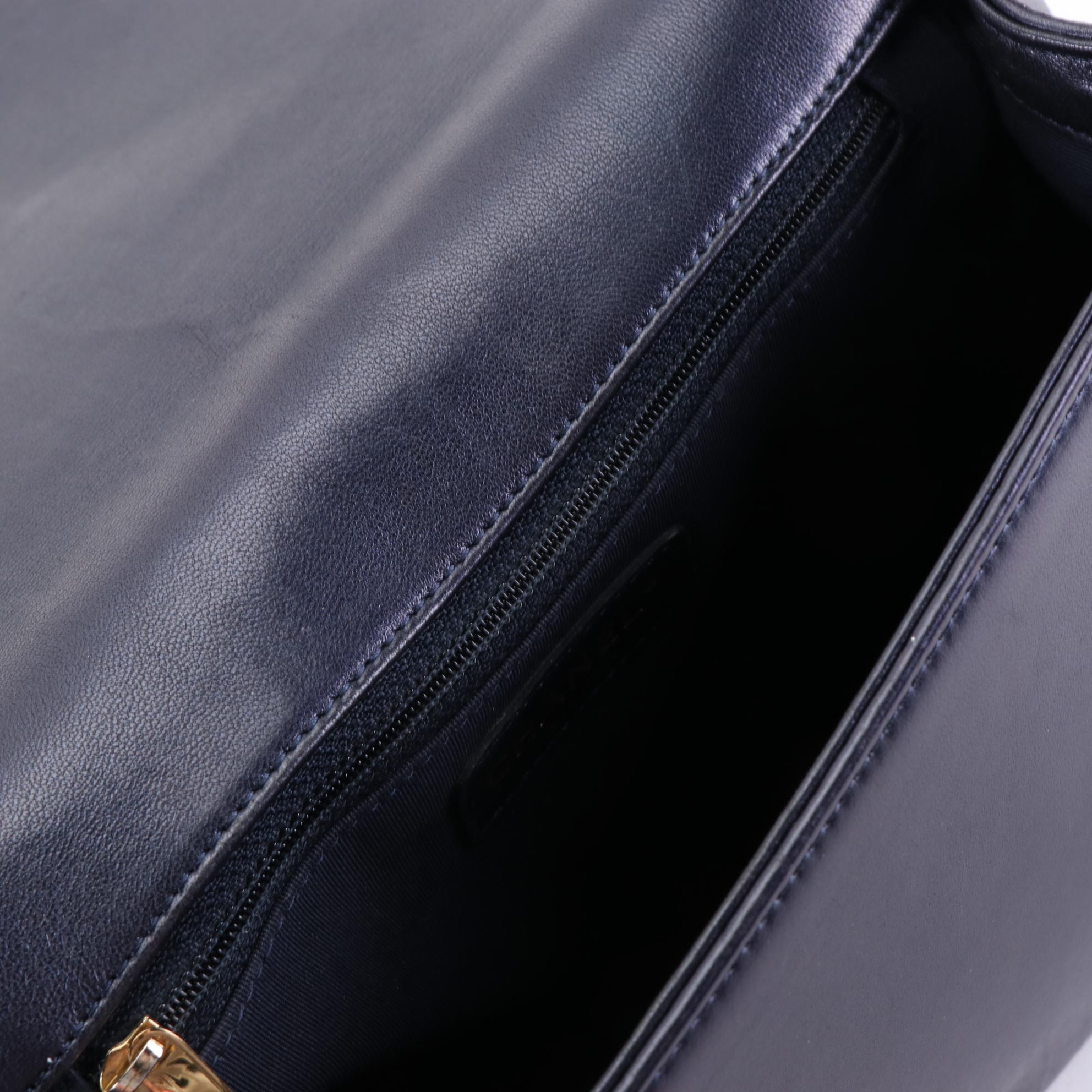 Chanel Large Boy Flap Bag in Cube-Embossed Lambskin Leather