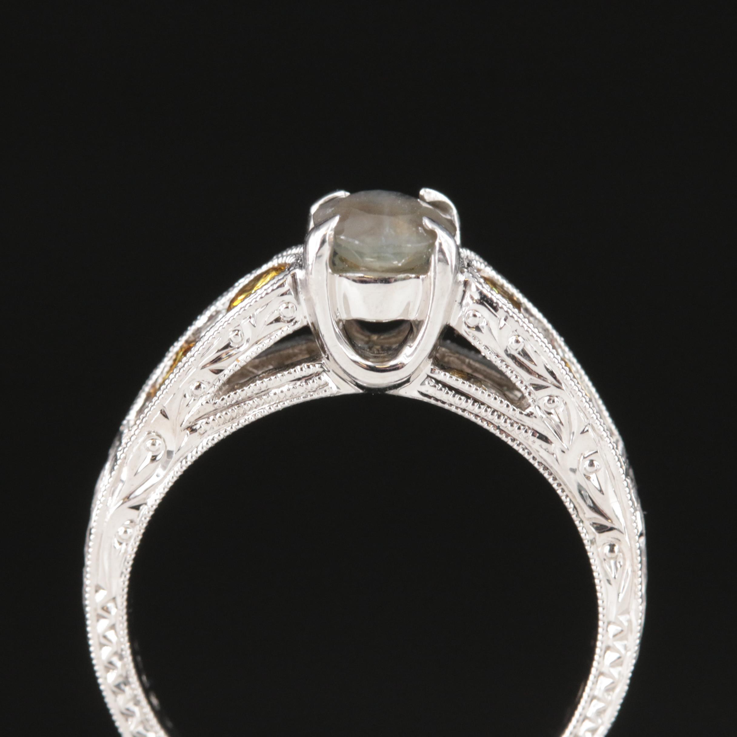 18K Alexandrite and Diamond Ring with GIA Report