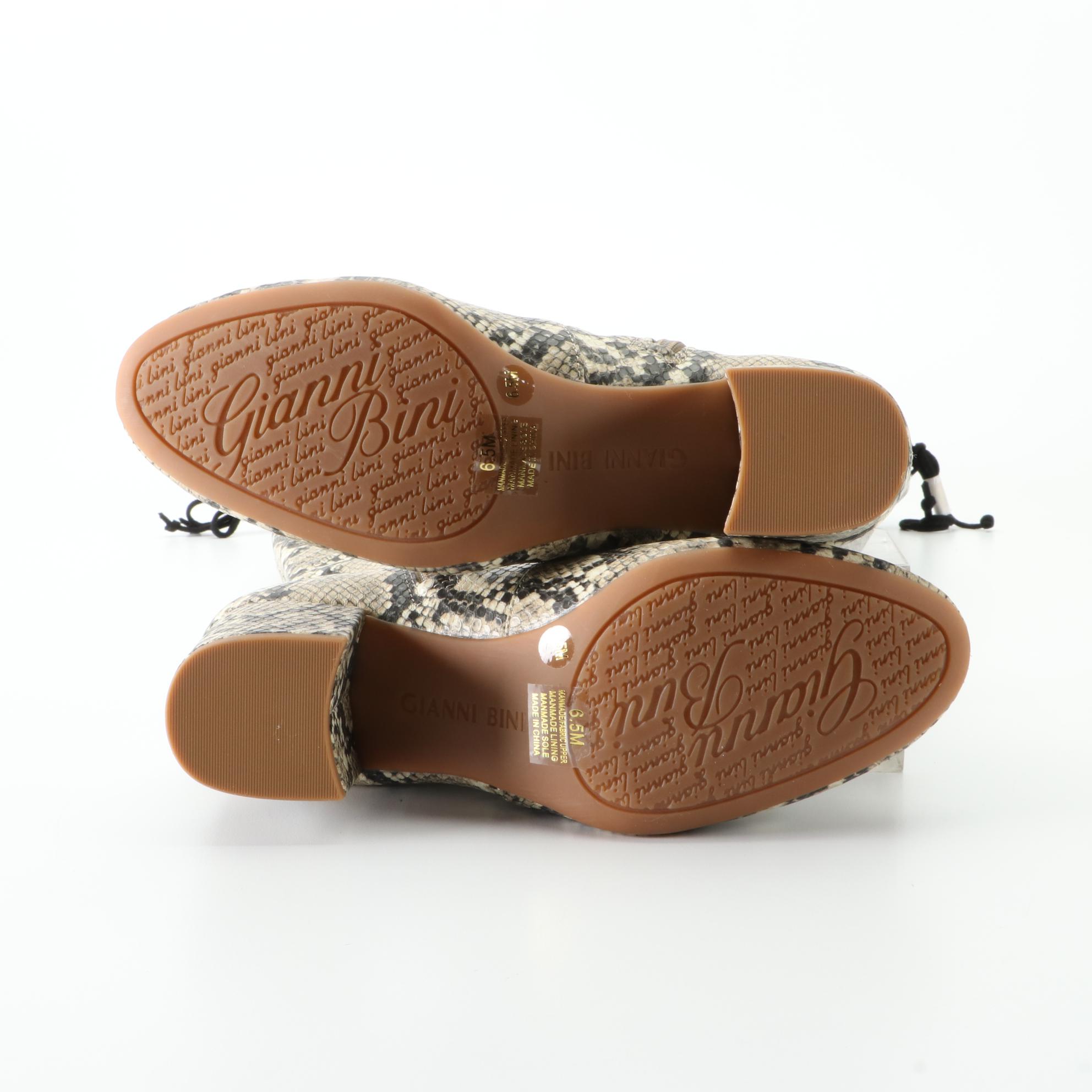 Gianni Bini Knee-High Boots in Faux Python Snakeskin