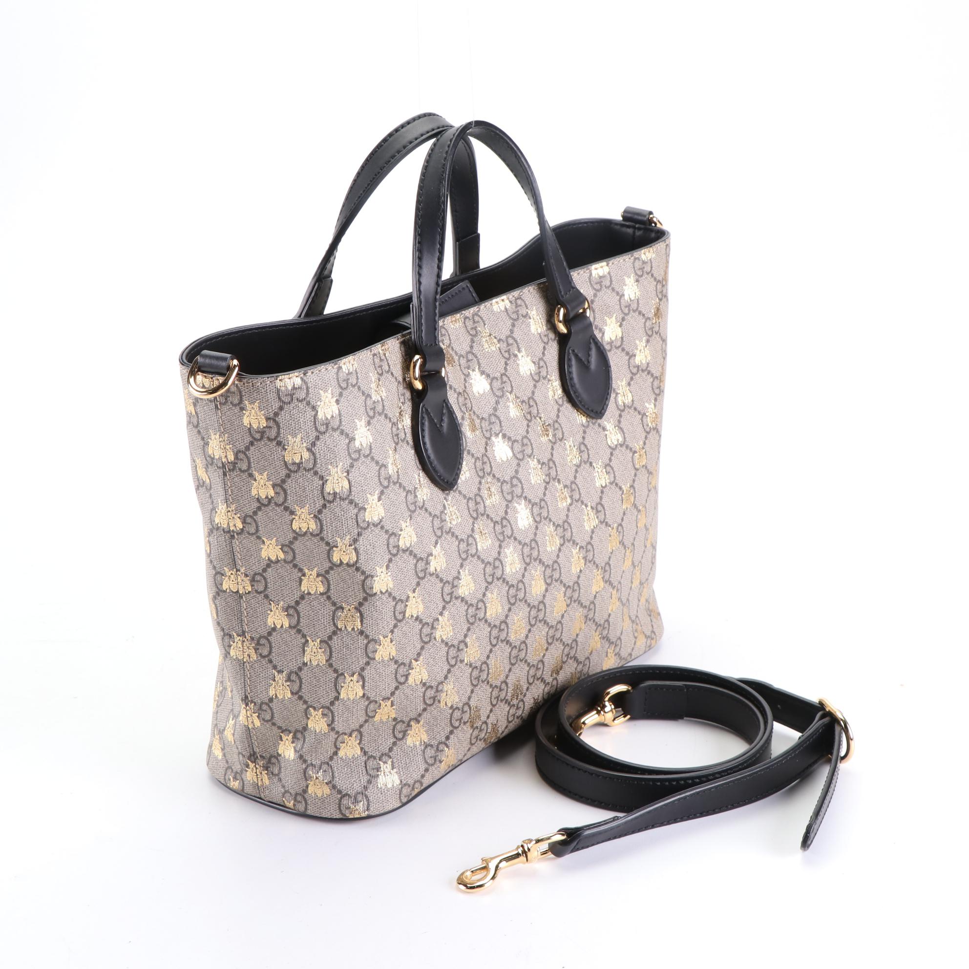 Gucci Soft Tote Bag in GG Supreme Bee Print Coated Canvas
