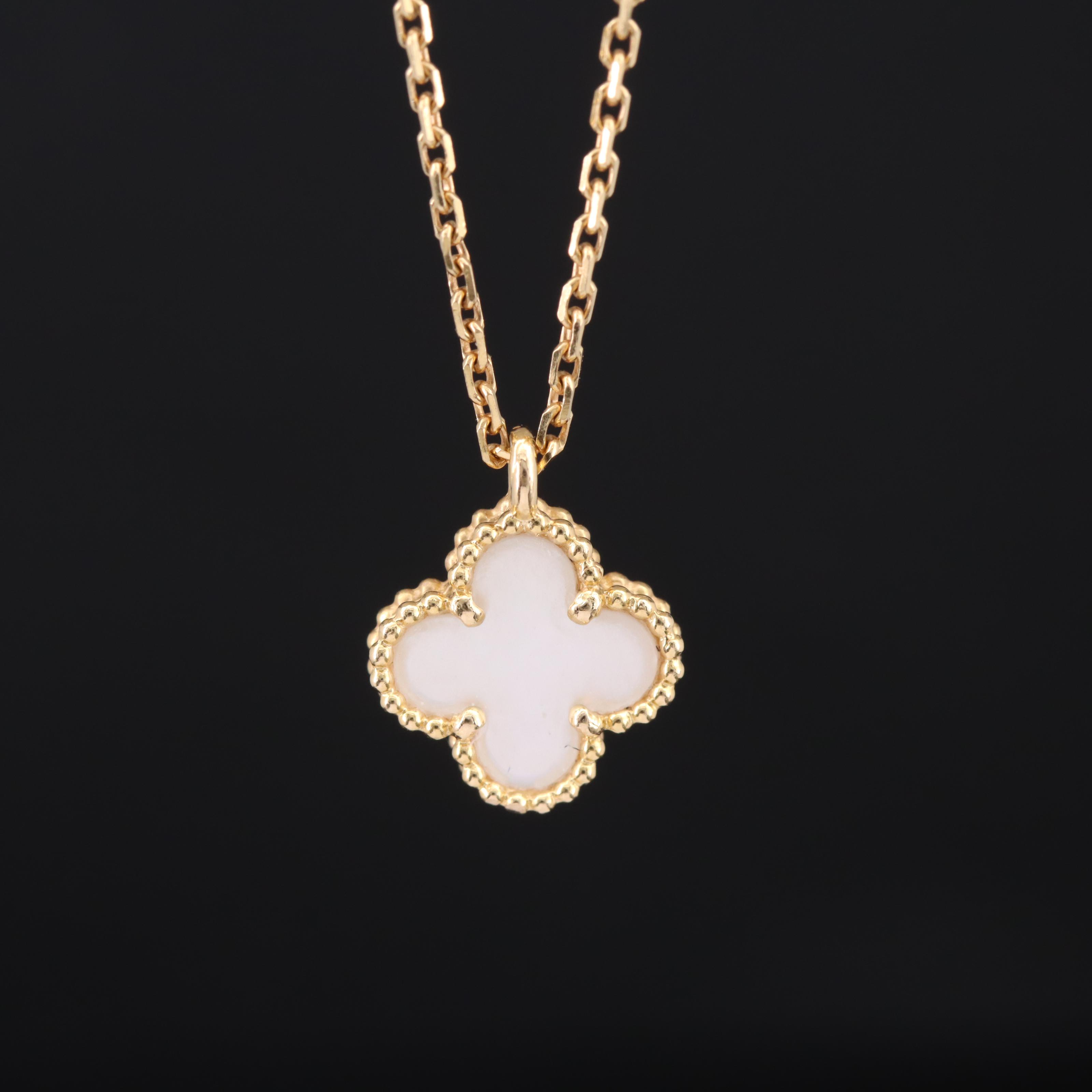 Van Cleef & Arpels "Sweet Alhambra" 18K Mother-of-Pearl Necklace