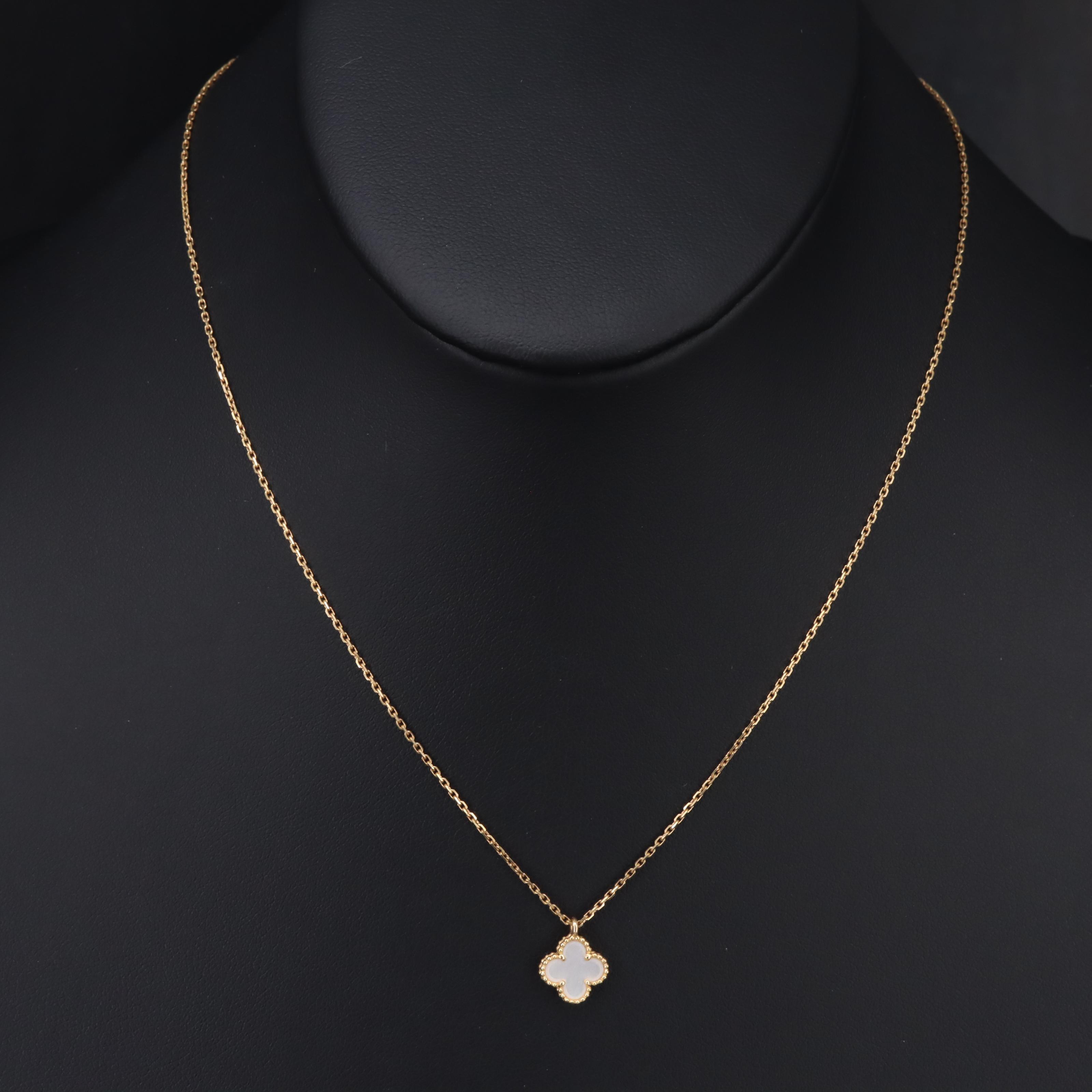 Van Cleef & Arpels "Sweet Alhambra" 18K Mother-of-Pearl Necklace