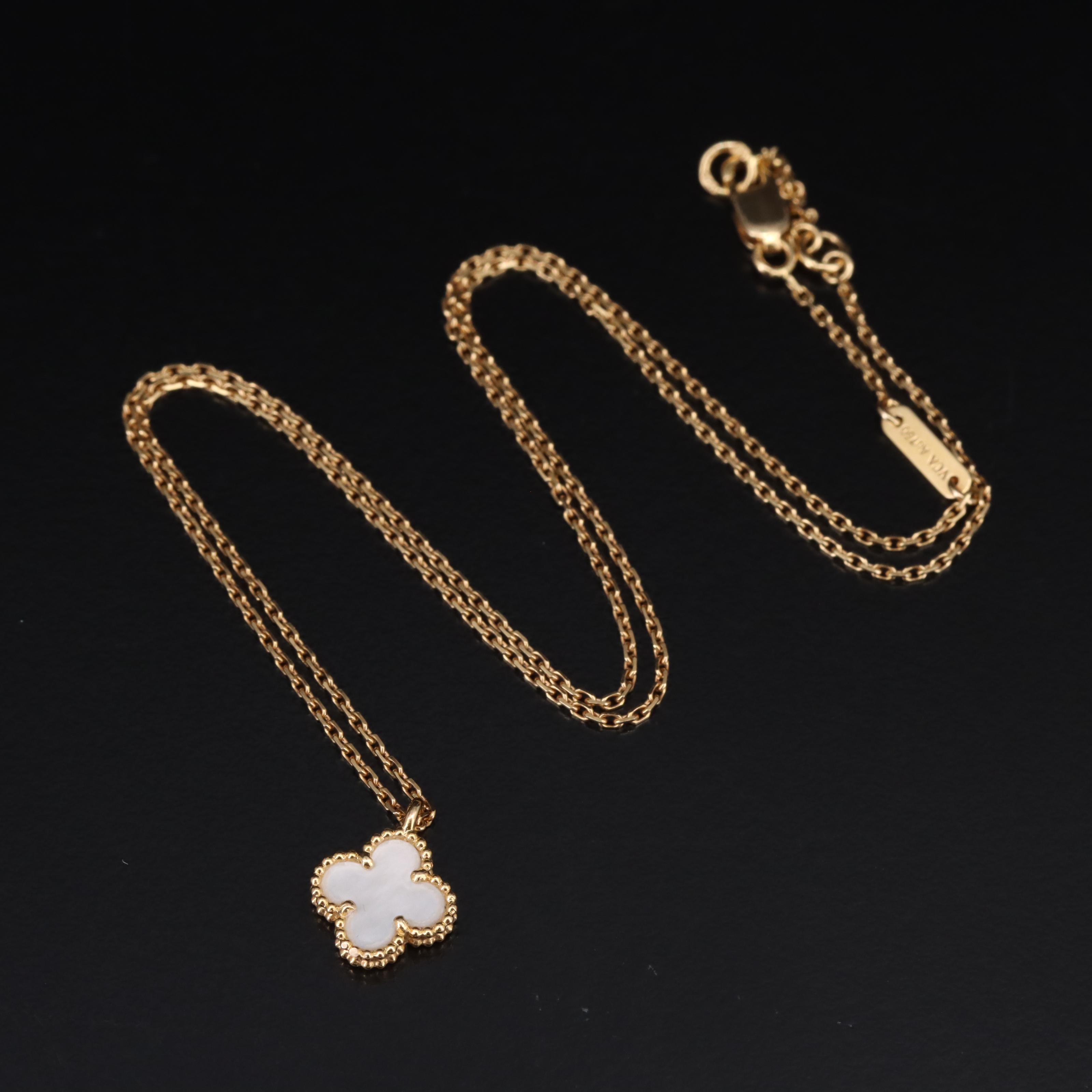 Van Cleef & Arpels "Sweet Alhambra" 18K Mother-of-Pearl Necklace