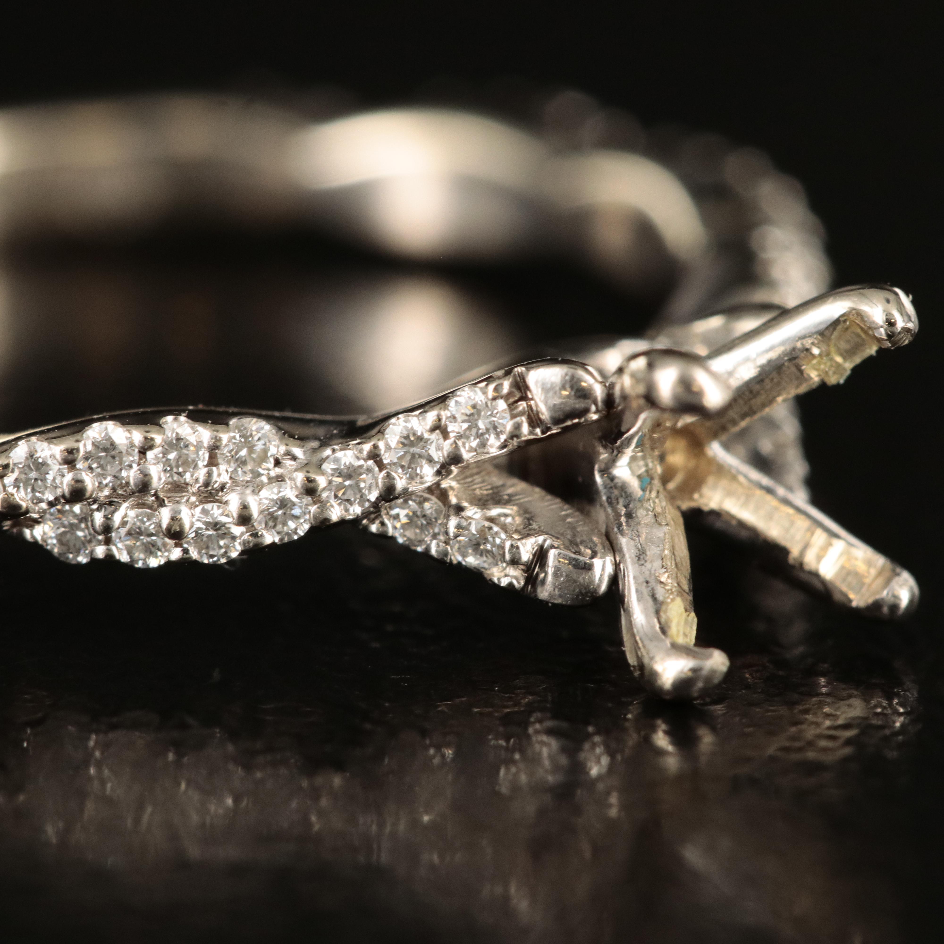 14K 0.33 CTW Diamond Semi Mount Braided Ring