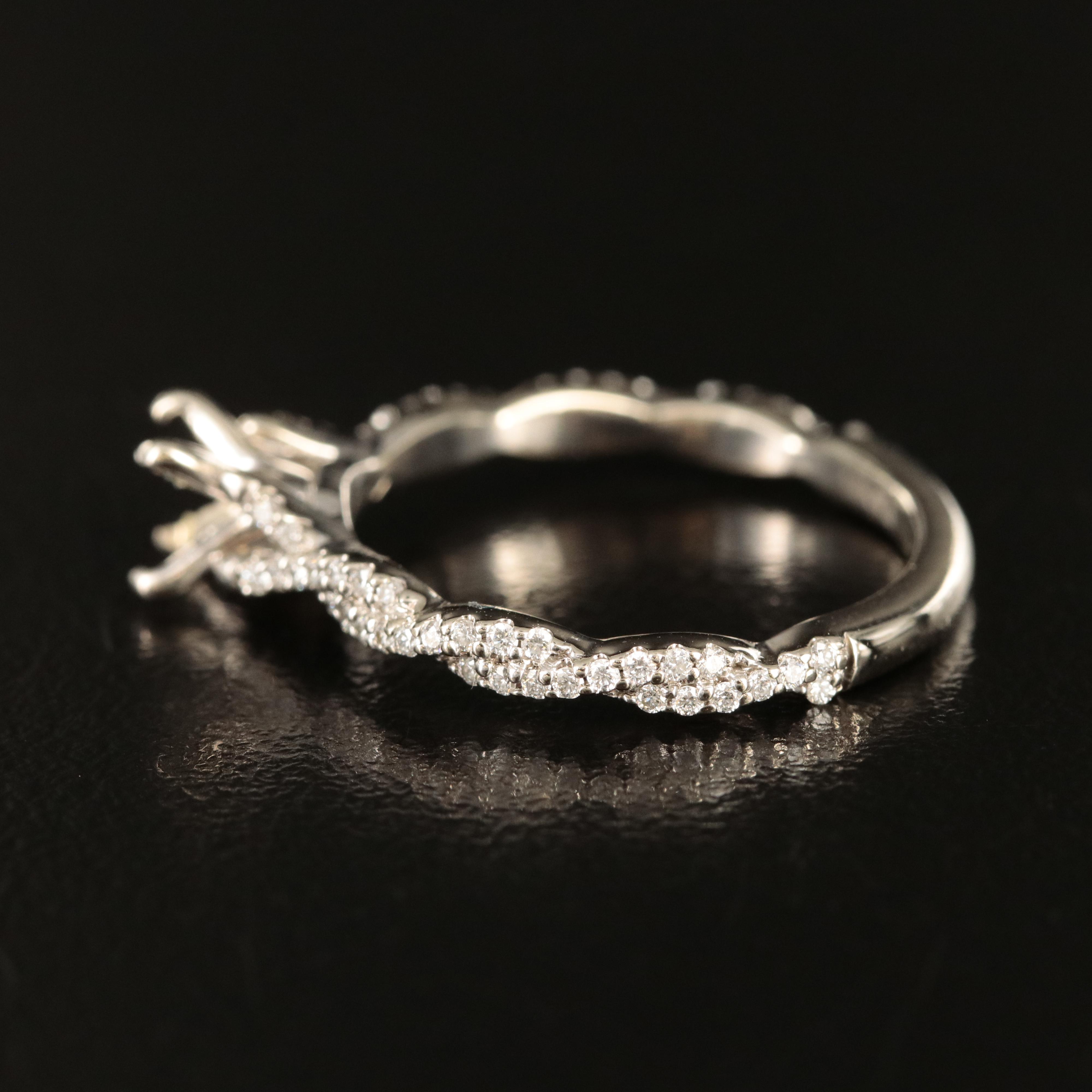 14K 0.33 CTW Diamond Semi Mount Braided Ring