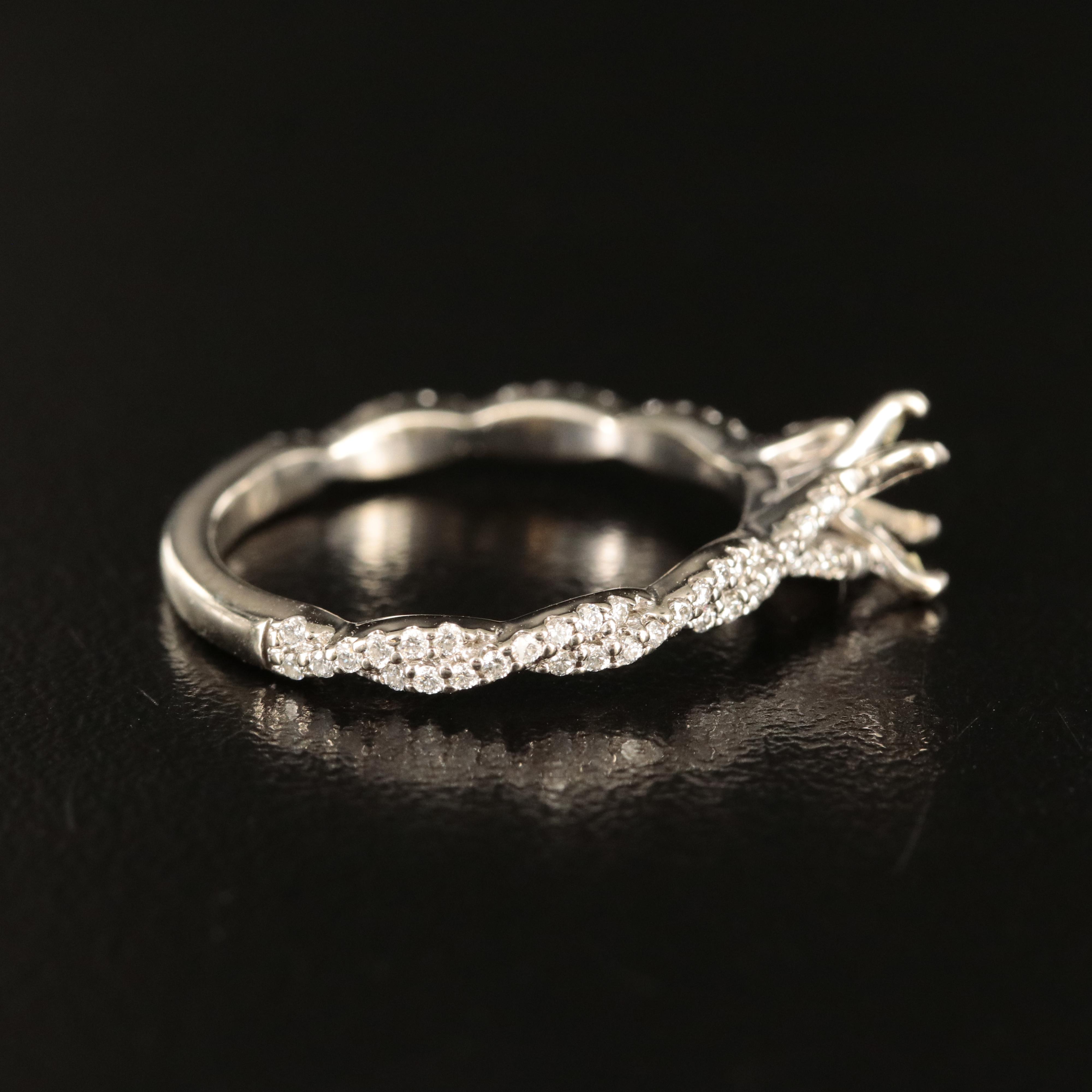 14K 0.33 CTW Diamond Semi Mount Braided Ring