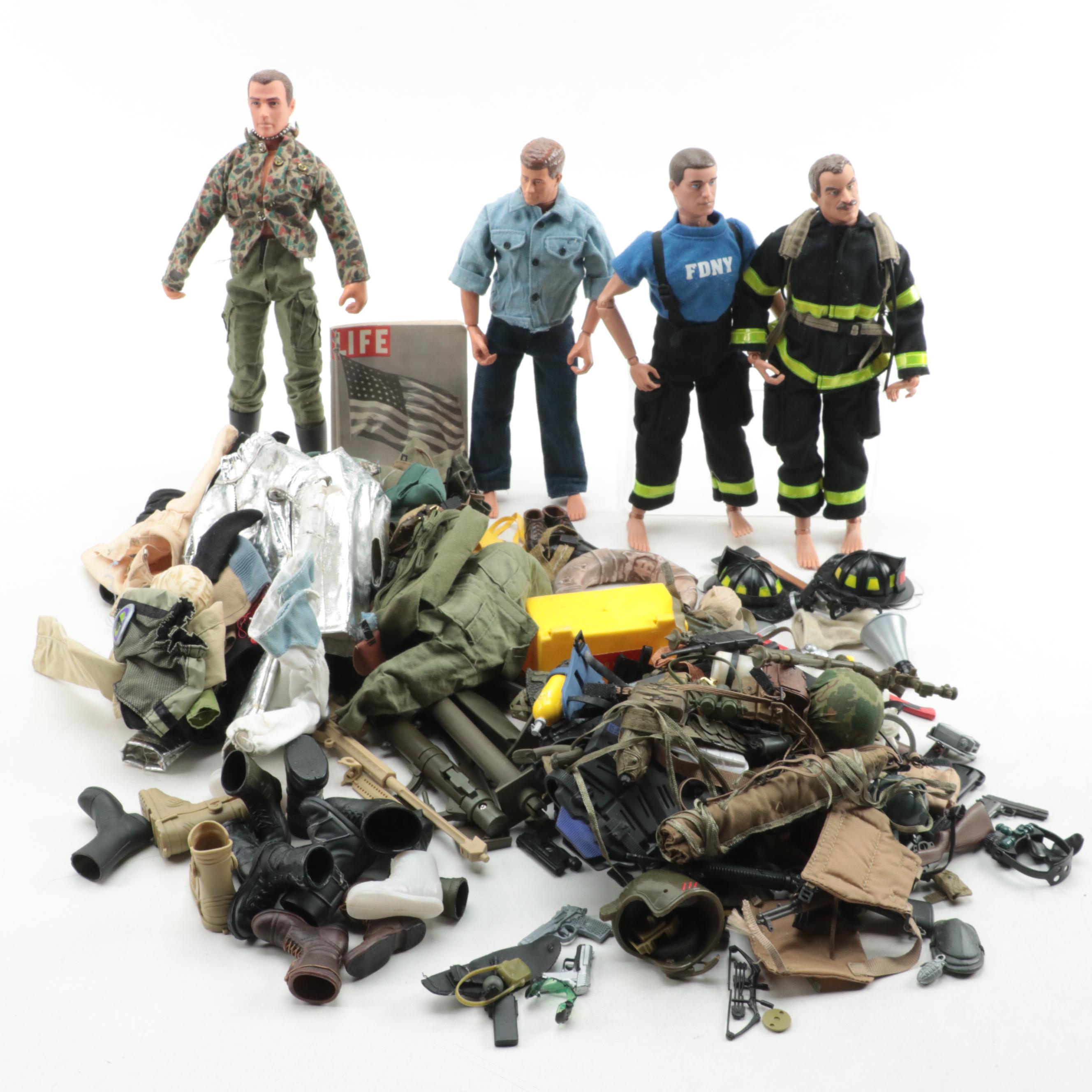 Hasbro G.I Joe and M&C Military, Fire Action Figures with Clothing, Accessories