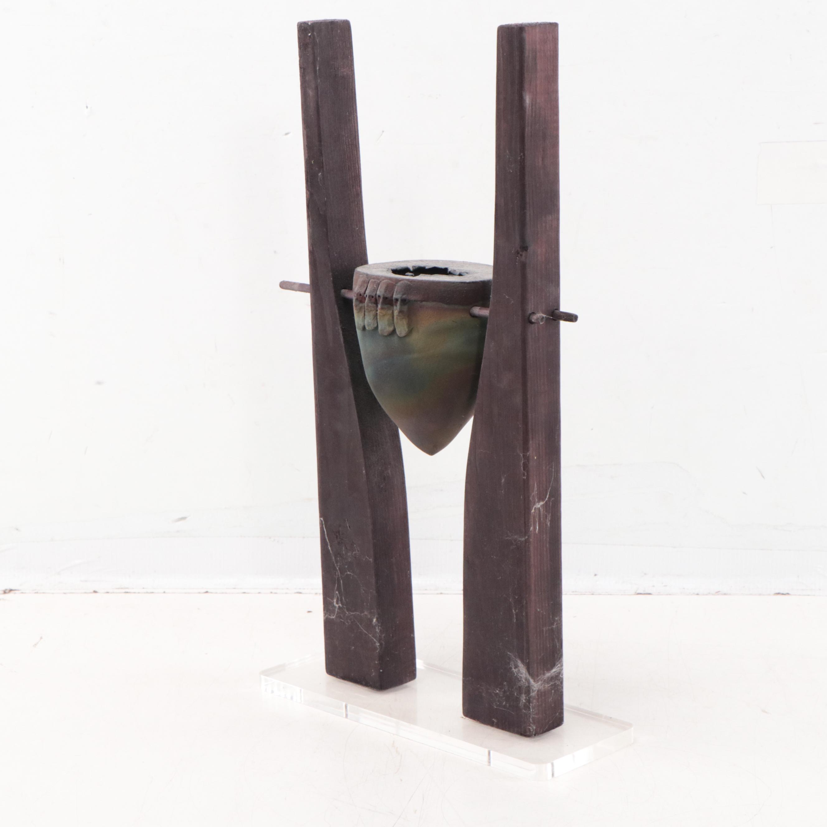 Phile Mundt Raku Ceramic Sculpture