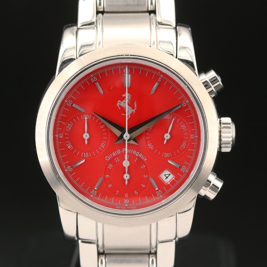 Girard Perregaux Ferrari Red Chronograph Steel Automatic Wristwatch