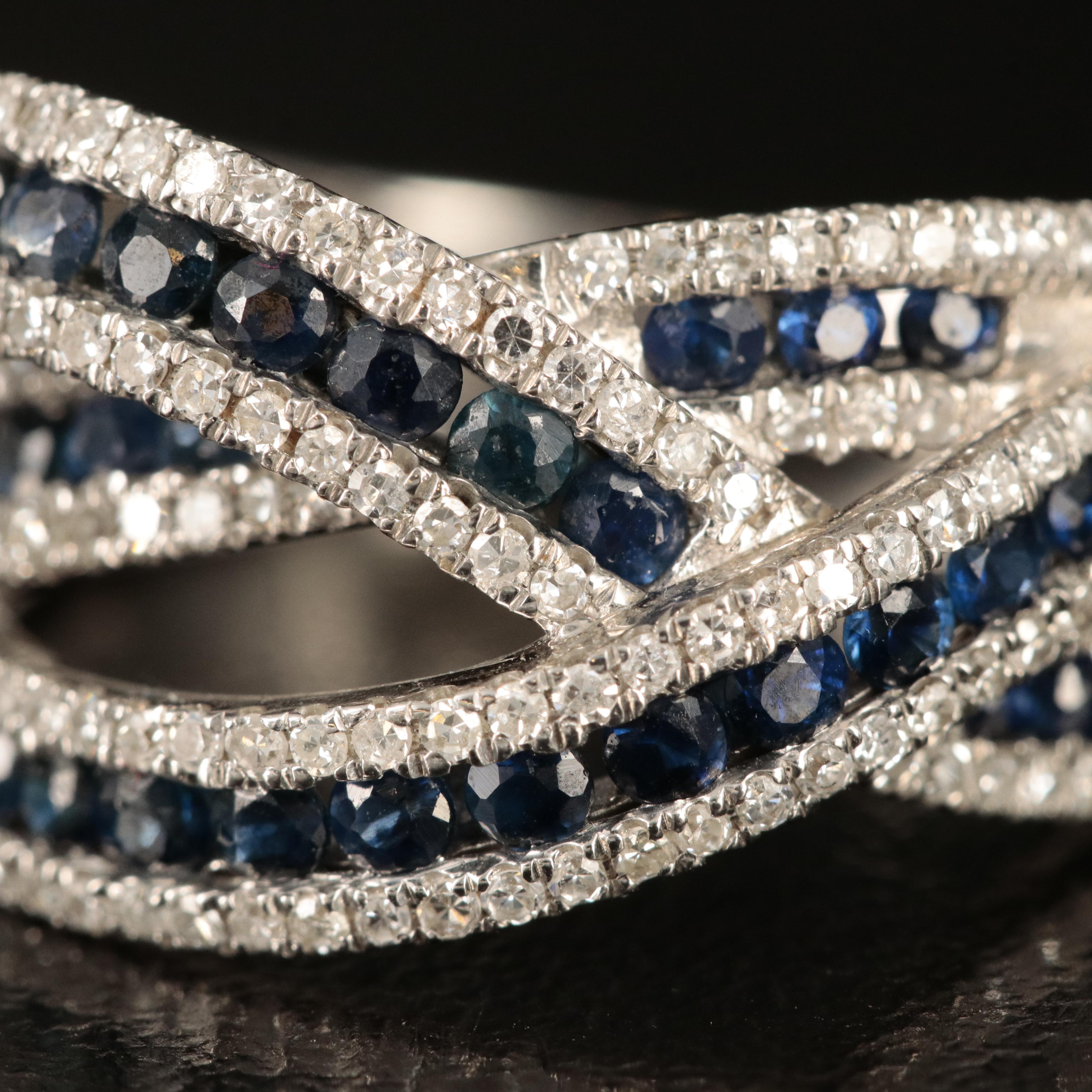 EFFY 14K Sapphire and Diamond Crossover Ring