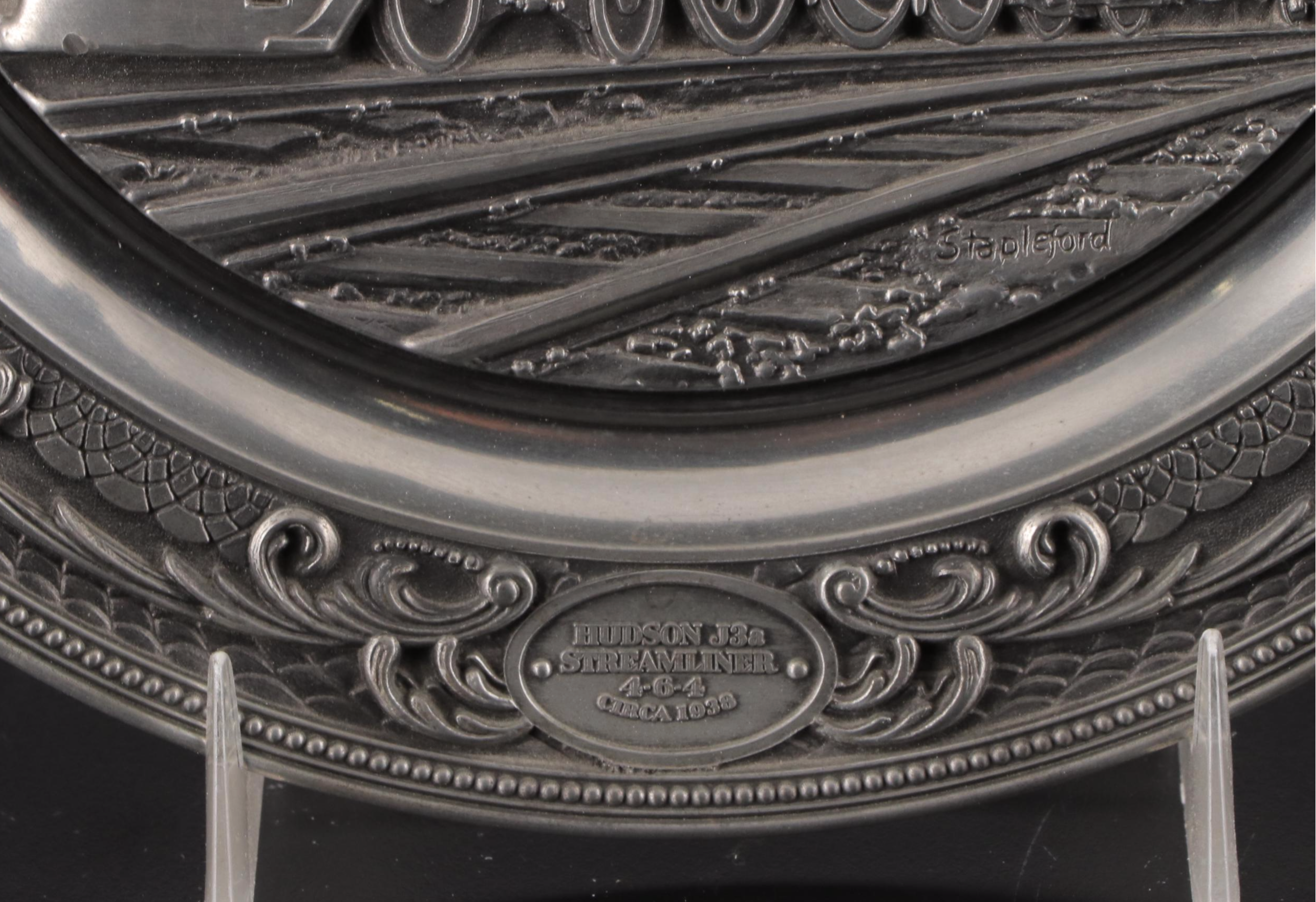 Rhodes Studios "Legendary Steam Trains" Bas Relief Sterling-Pewter Plates