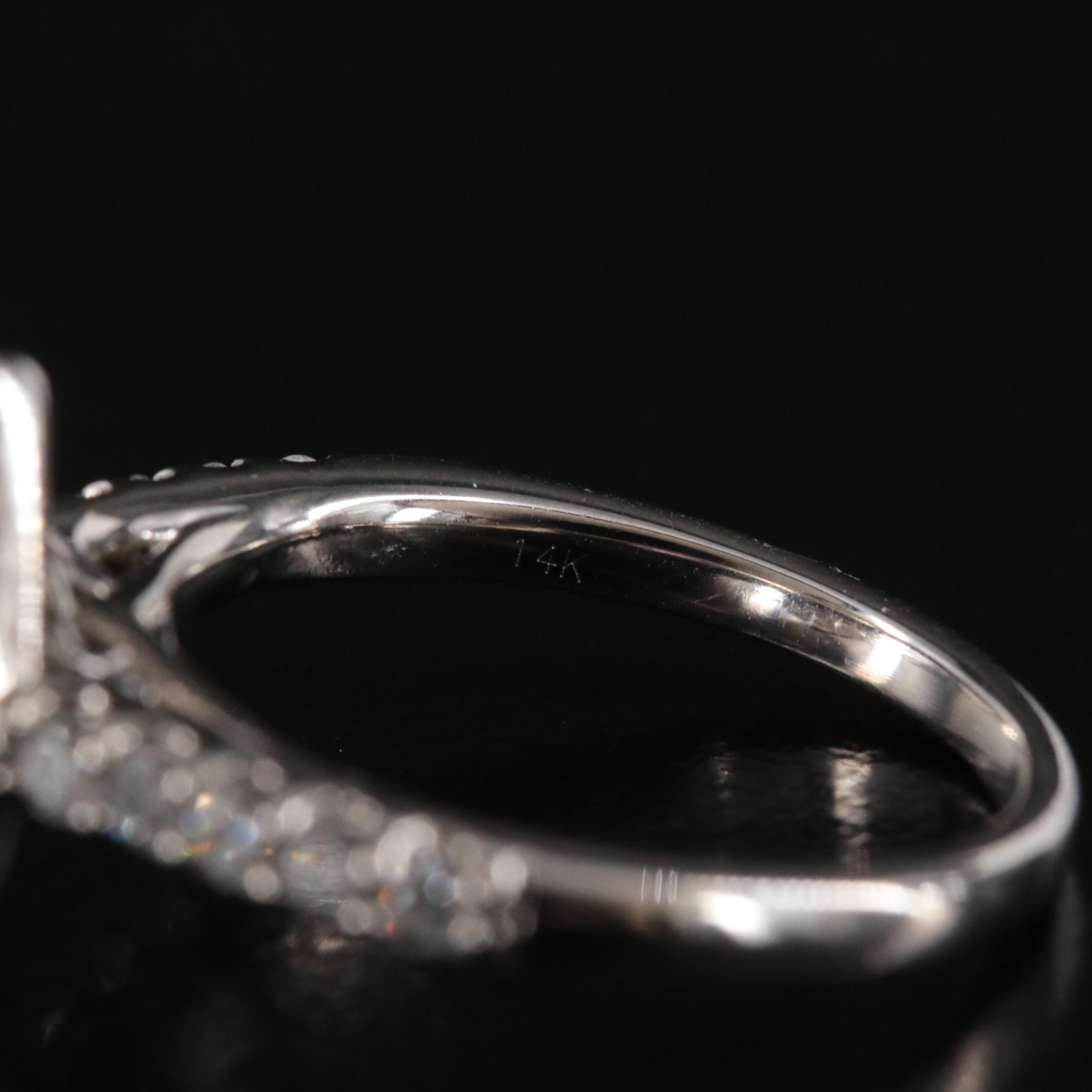 14K 0.86 CTW Diamond Cluster Halo Ring