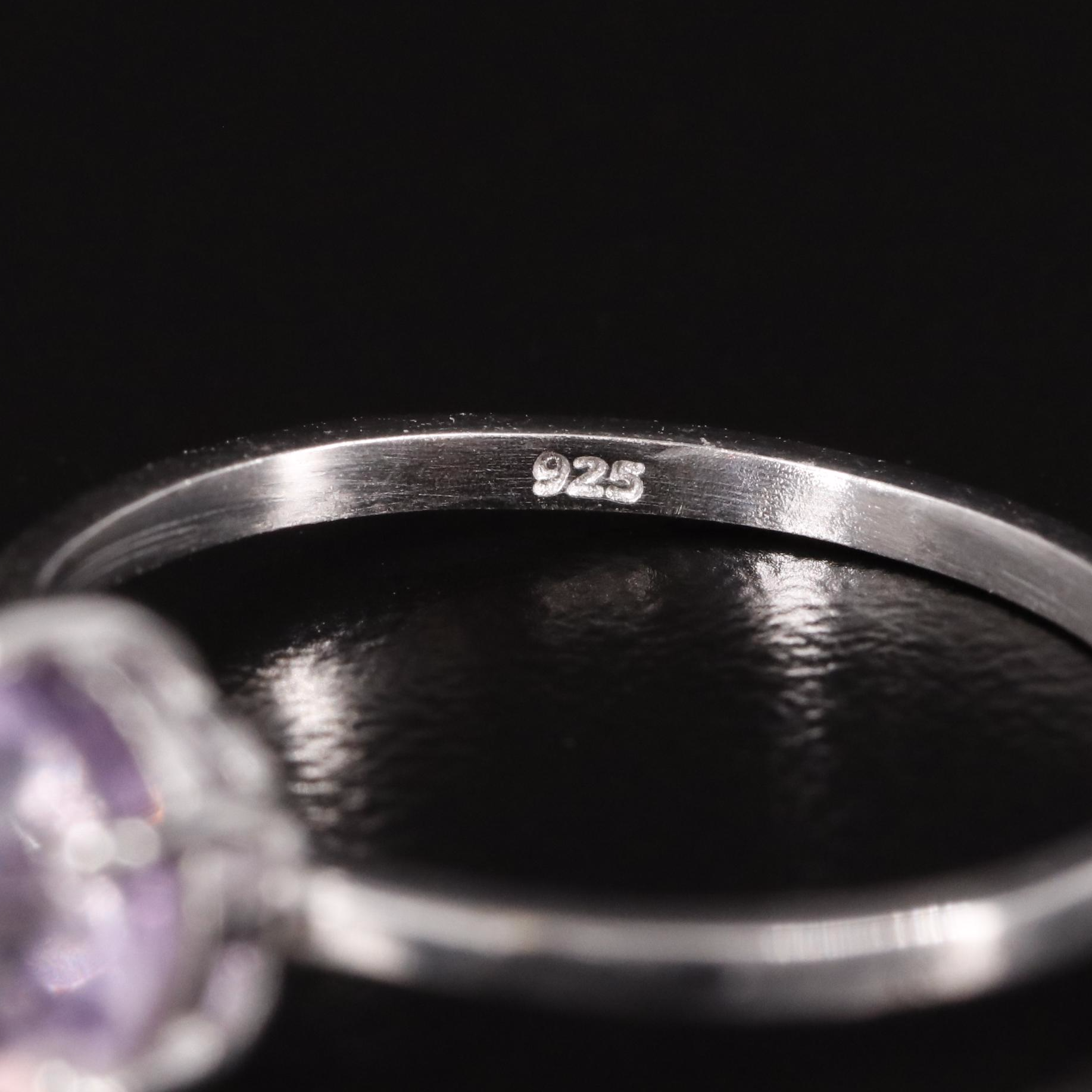 Sterling Amethyst Solitaire Ring
