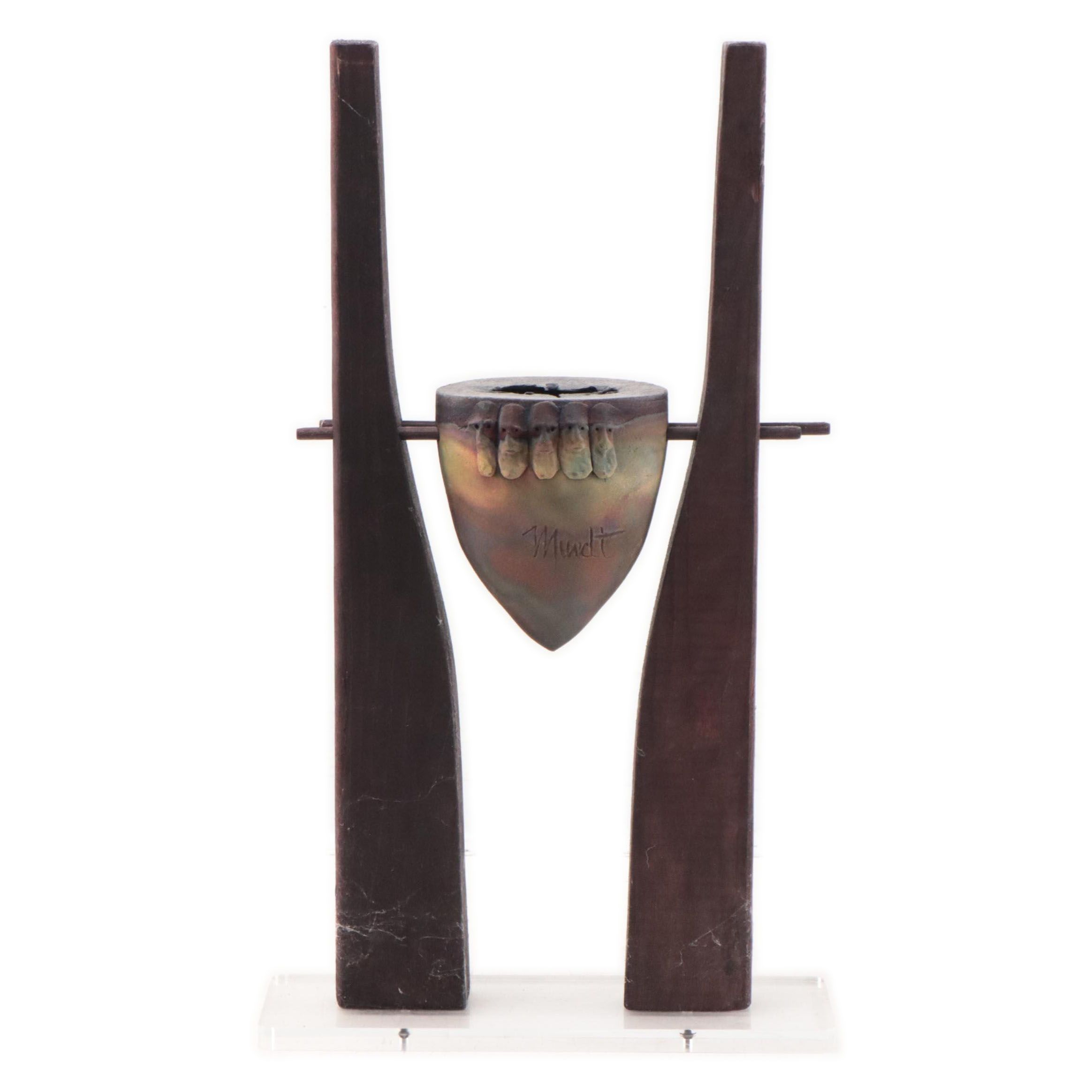 Phile Mundt Raku Ceramic Sculpture