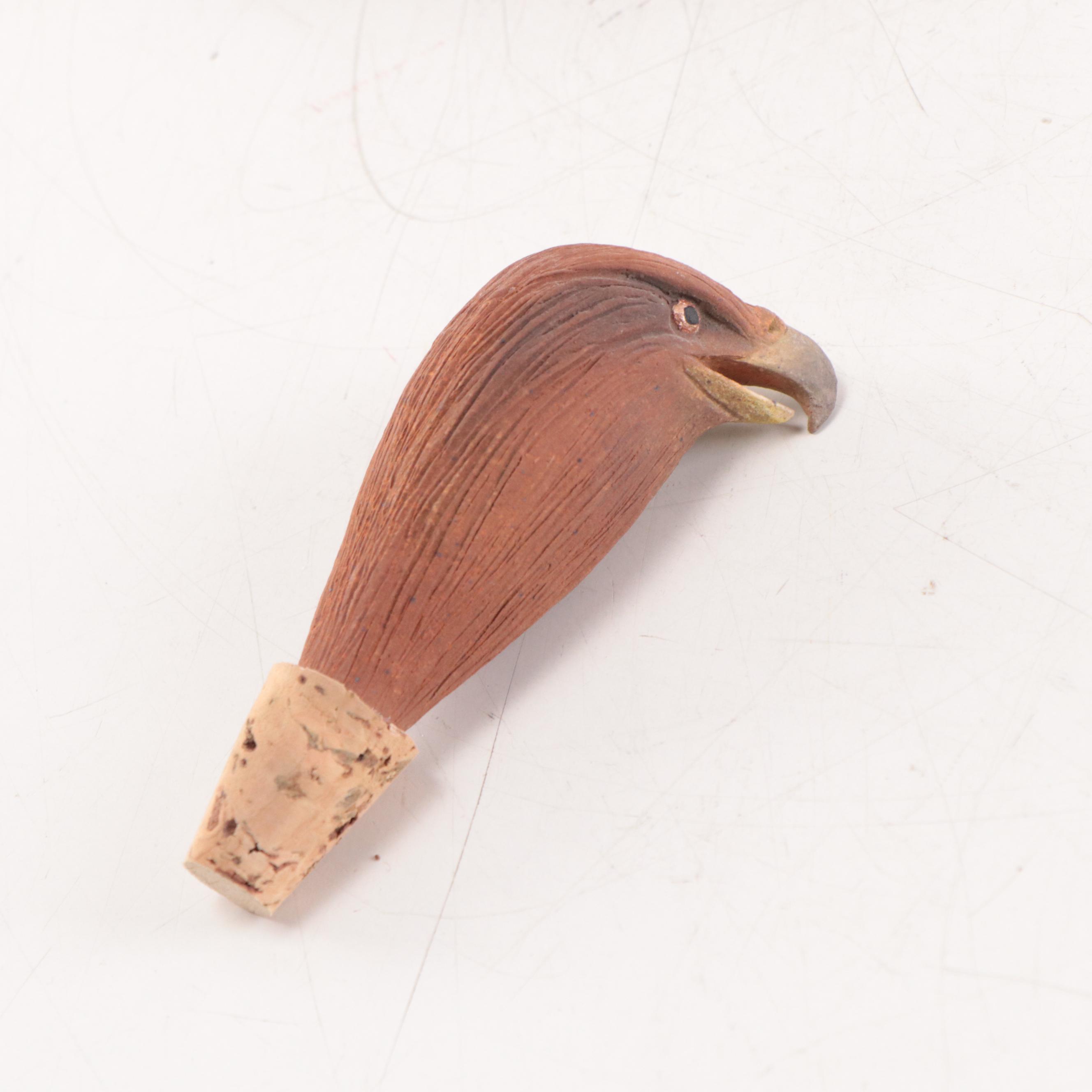 Ken and Pat Larson Ceramic Vessel on Wood Stand, 1996