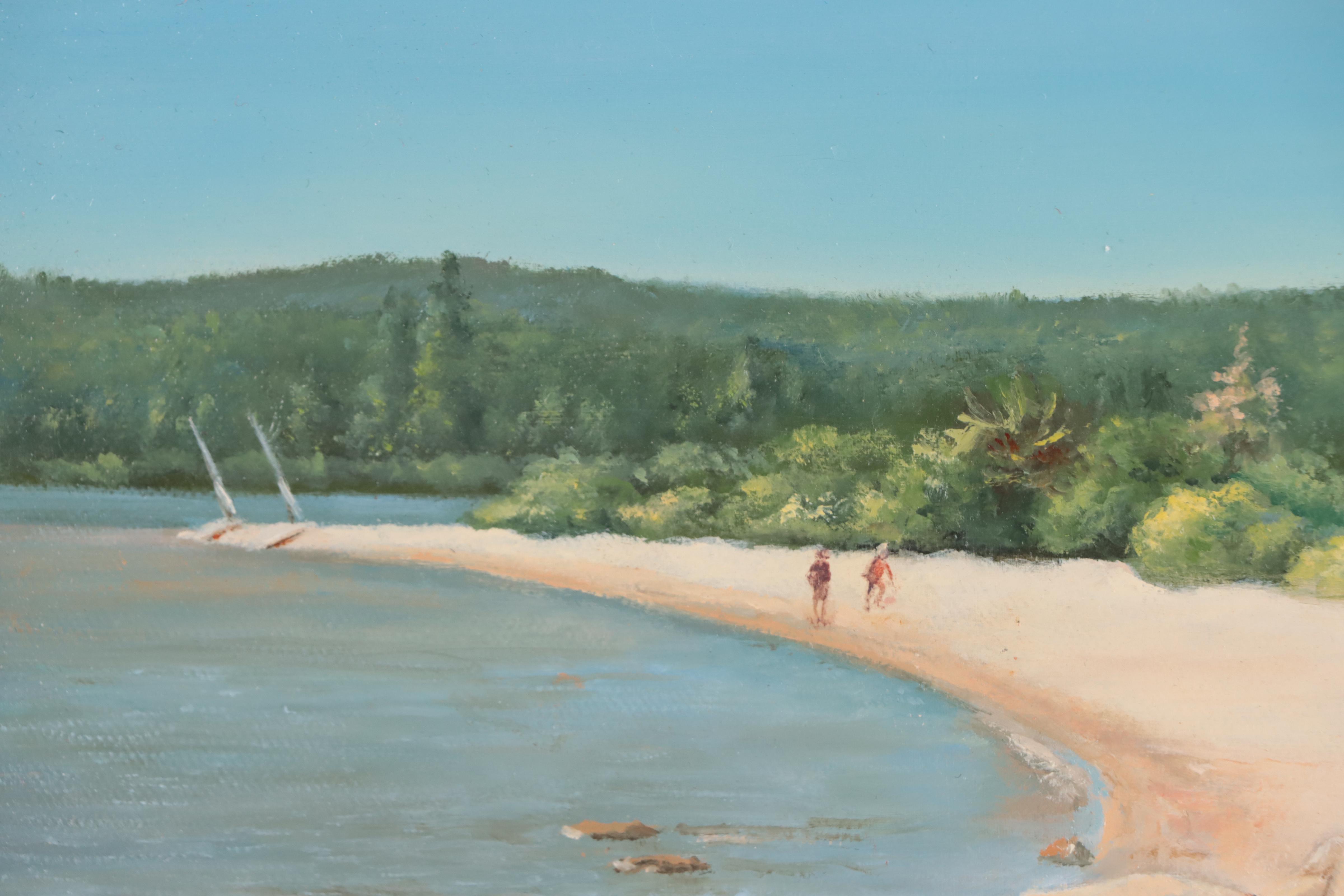 Izilla Sterling Zumkehr Oil Painting of Coastal Landscape