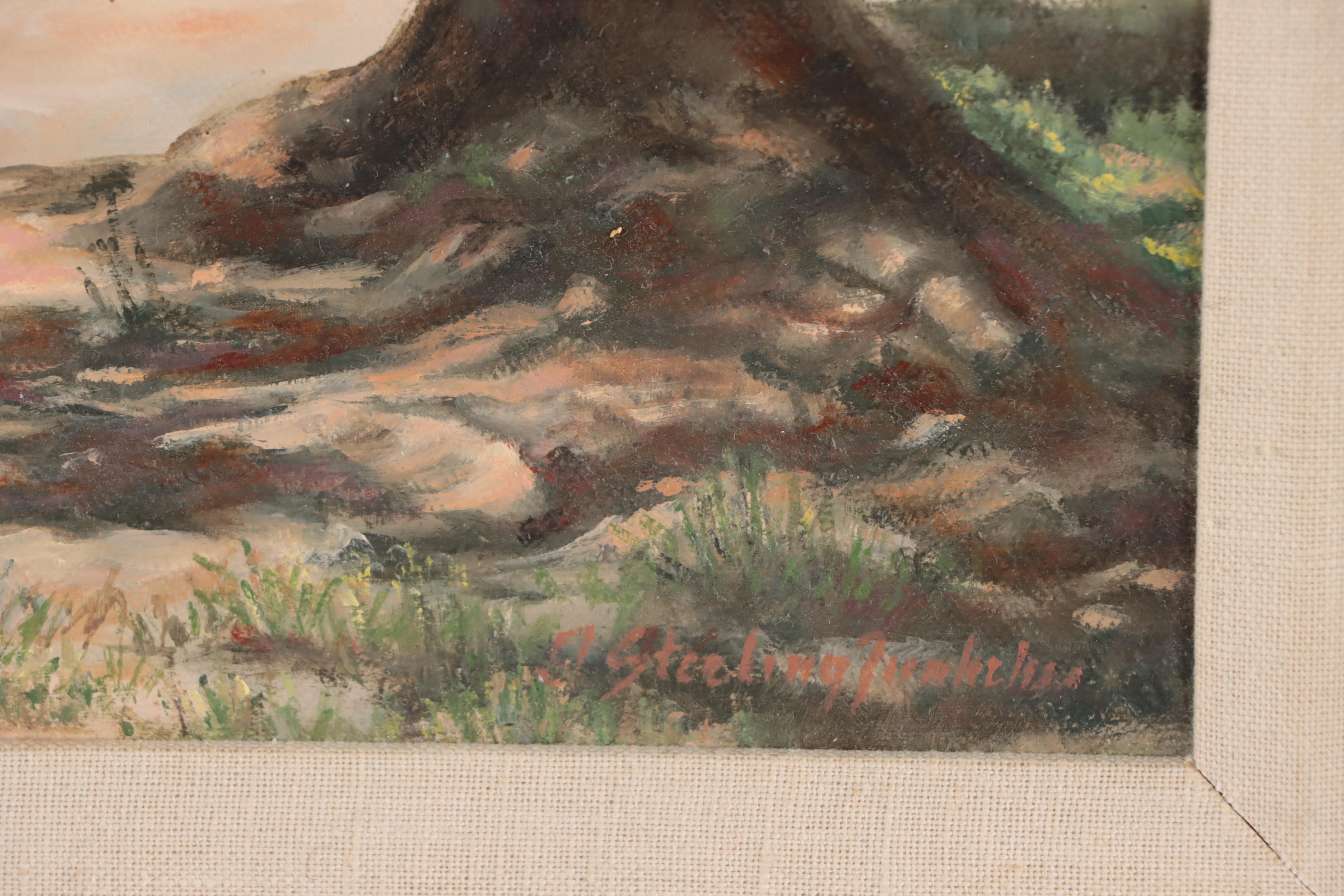 Izilla Sterling Zumkehr Oil Painting of Coastal Landscape