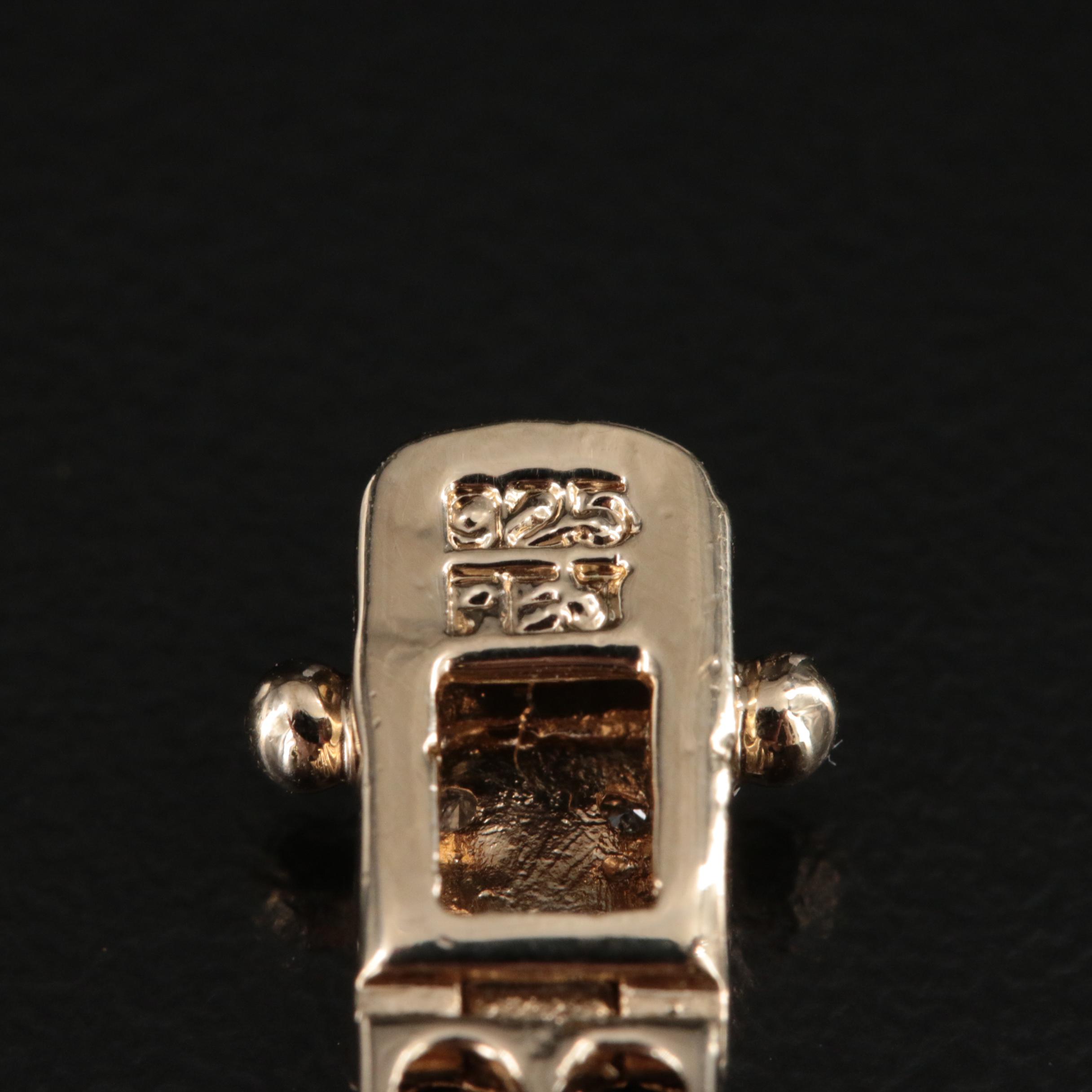 Sterling Sapphire and Diamond Double Row Bracelet