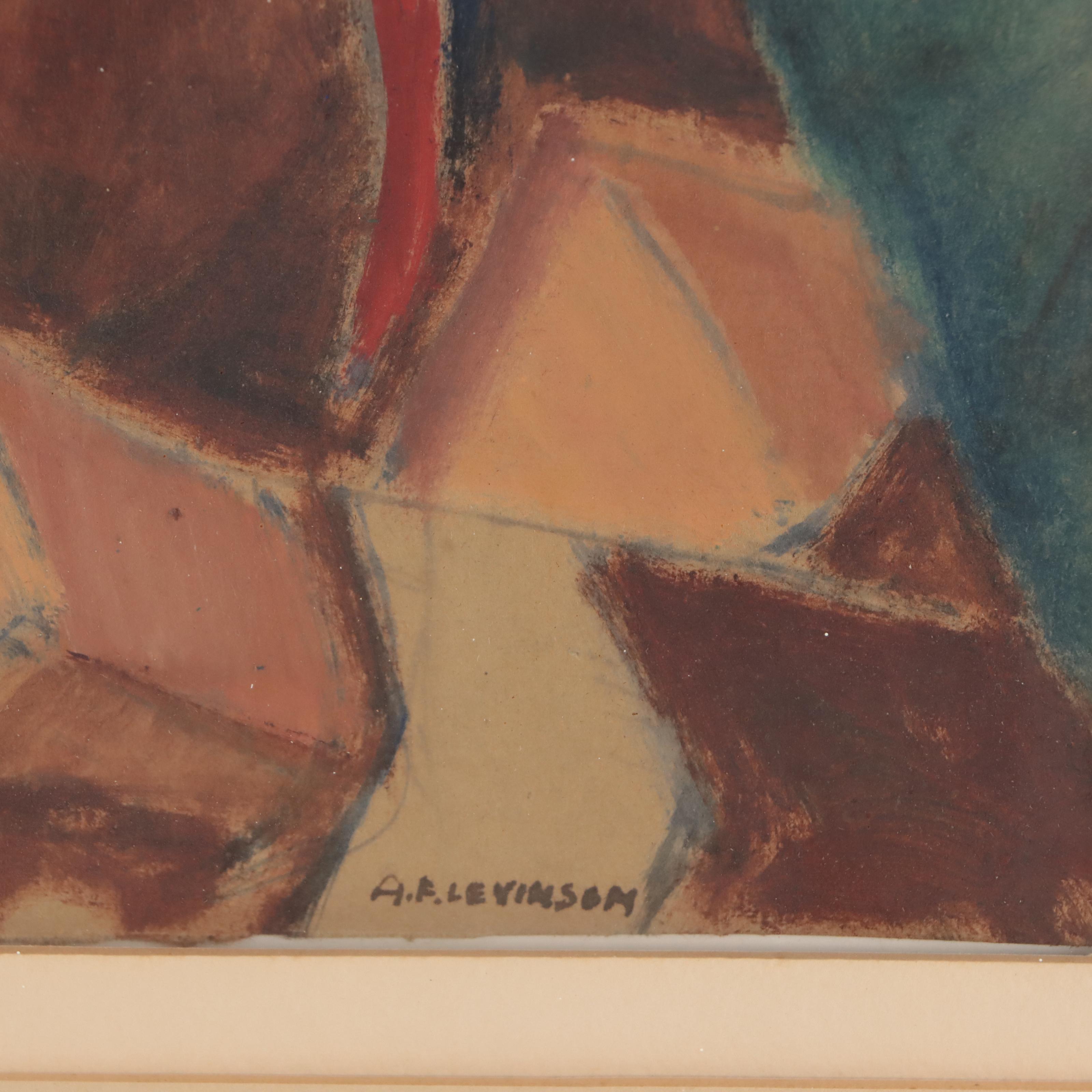 Abraham Frater Levinson Gouache Painting of Portrait