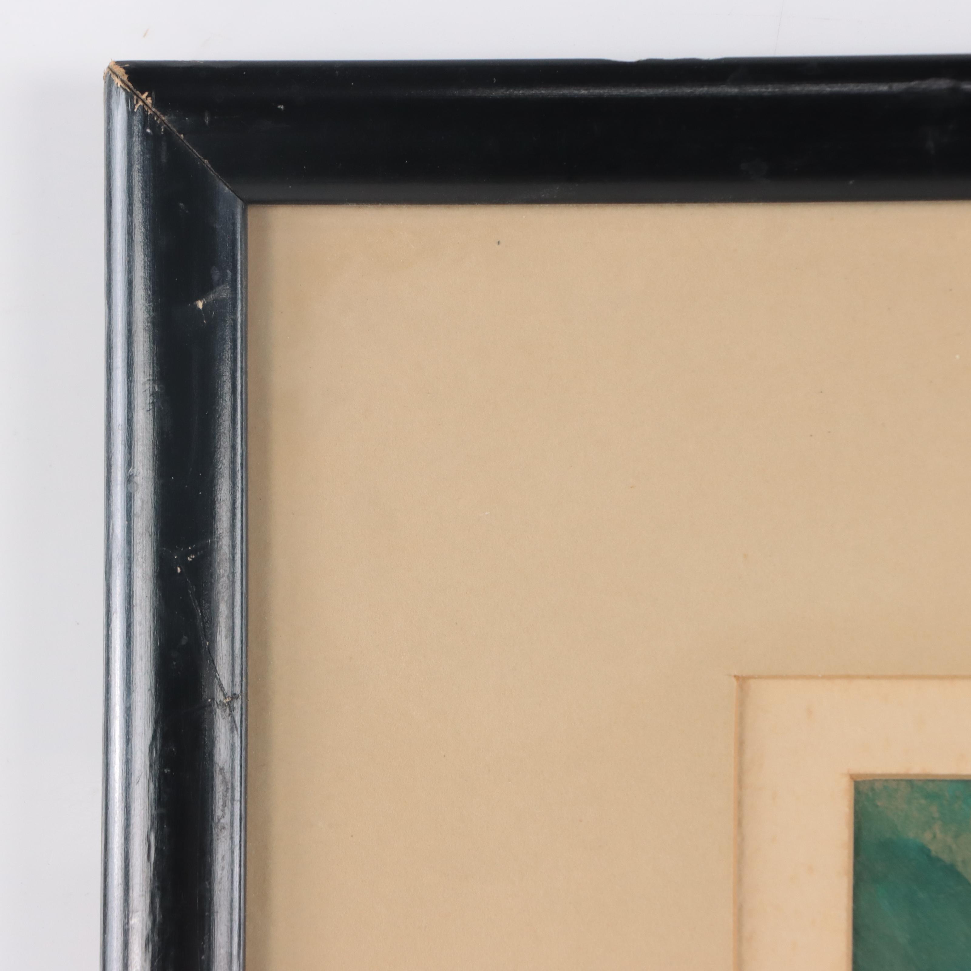 Abraham Frater Levinson Gouache Painting of Portrait