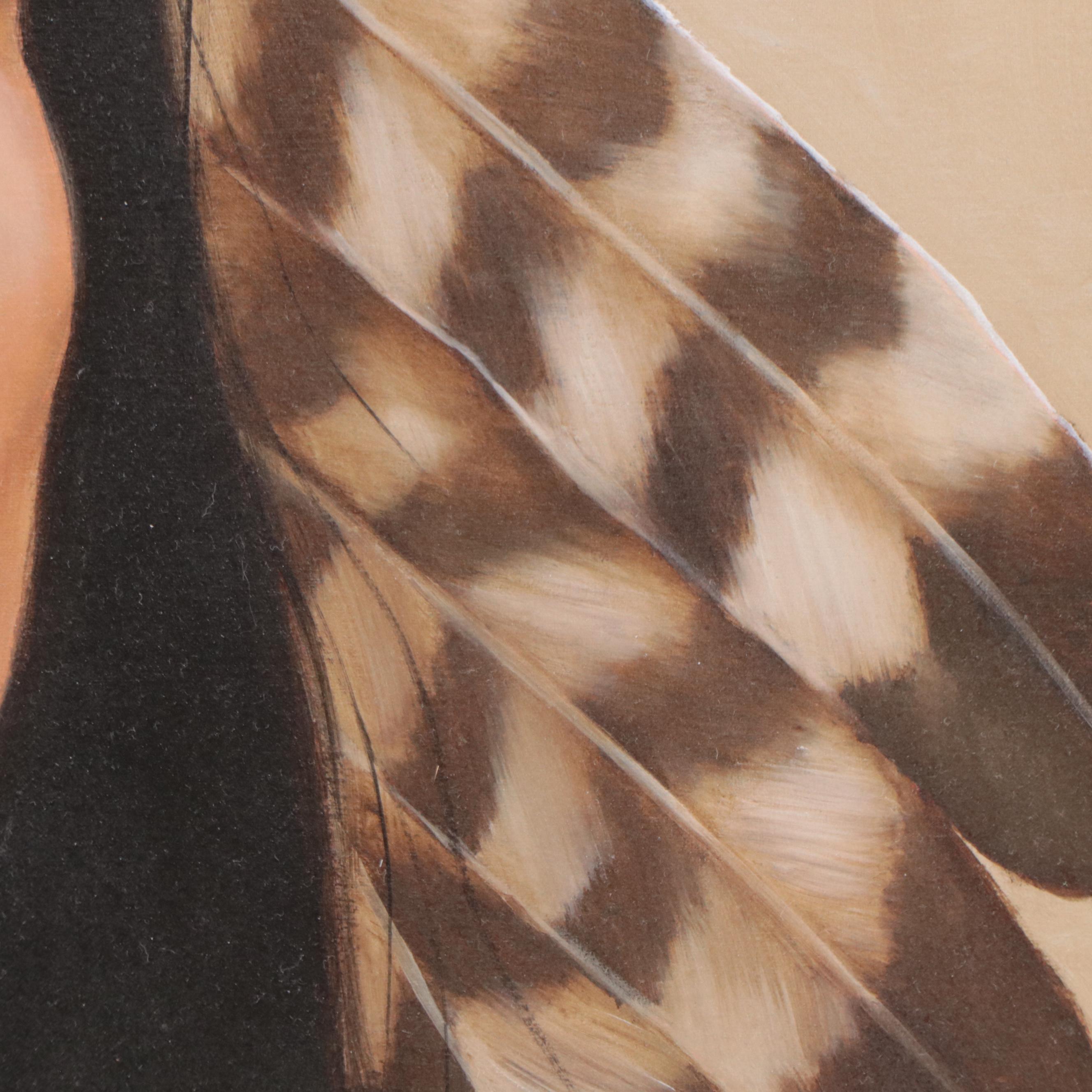 K. Henderson Oil Portrait Painting "I Listen and Watch"