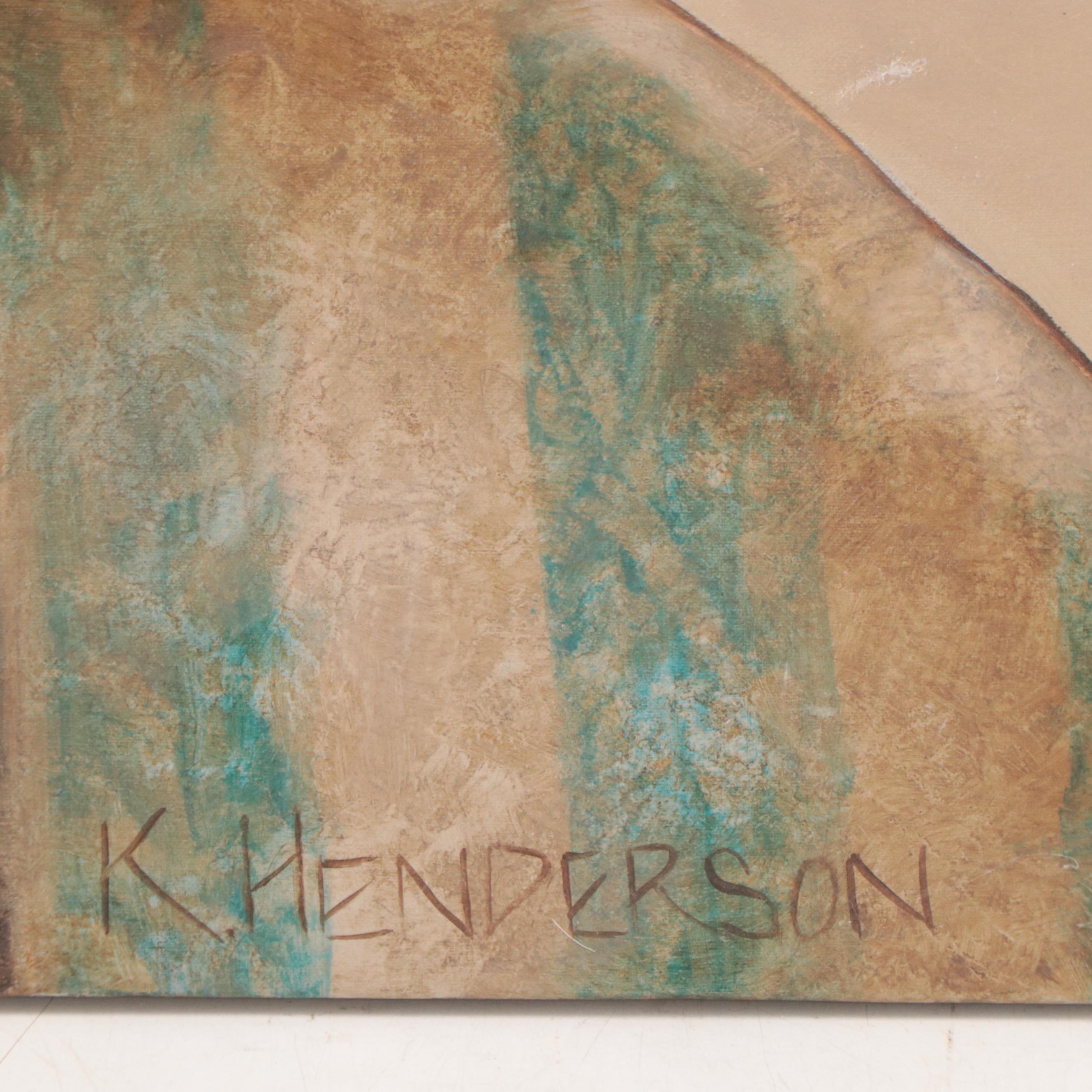 K. Henderson Oil Portrait Painting "I Listen and Watch"