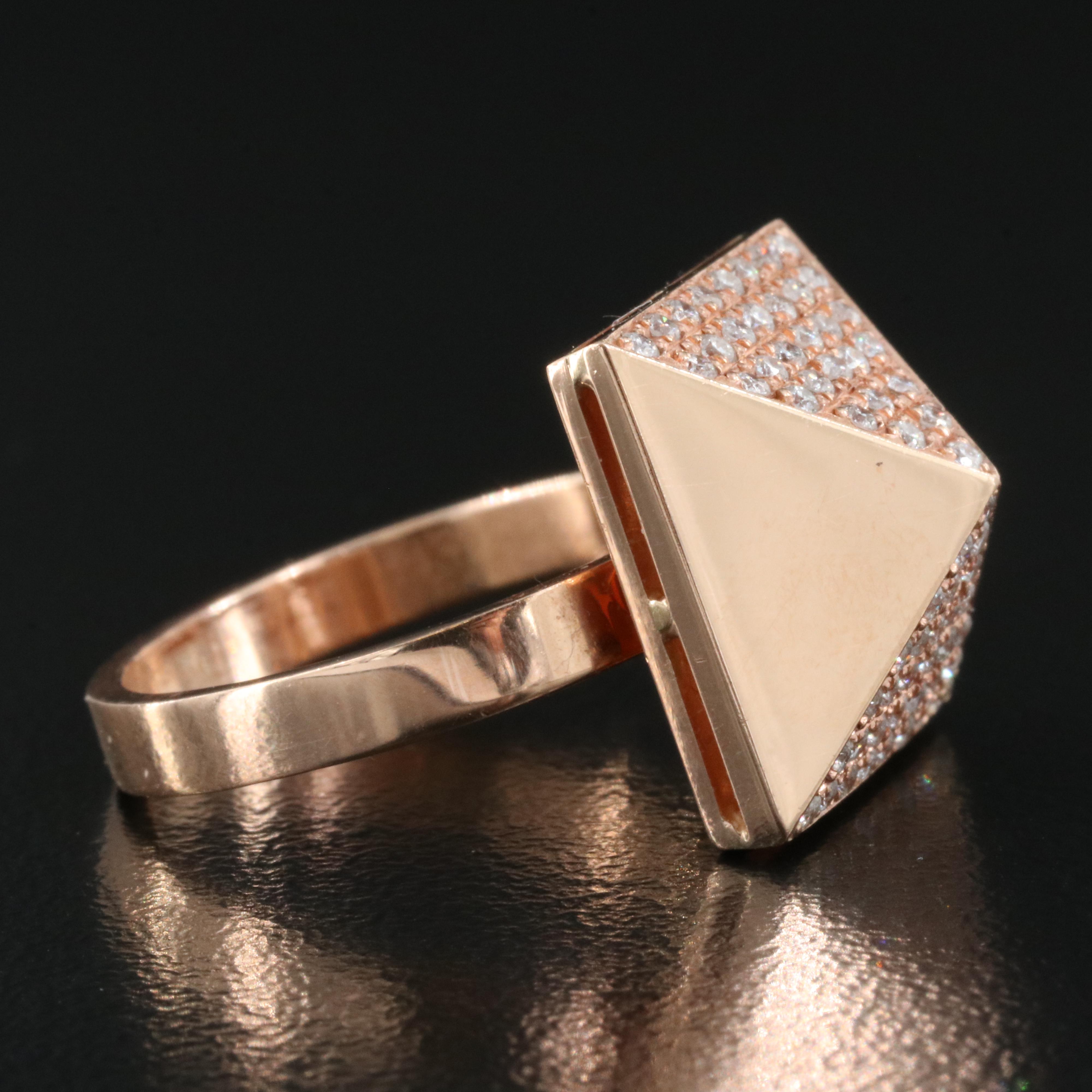 14K Rose Gold 0.32 CTW Diamond Pyramid Ring