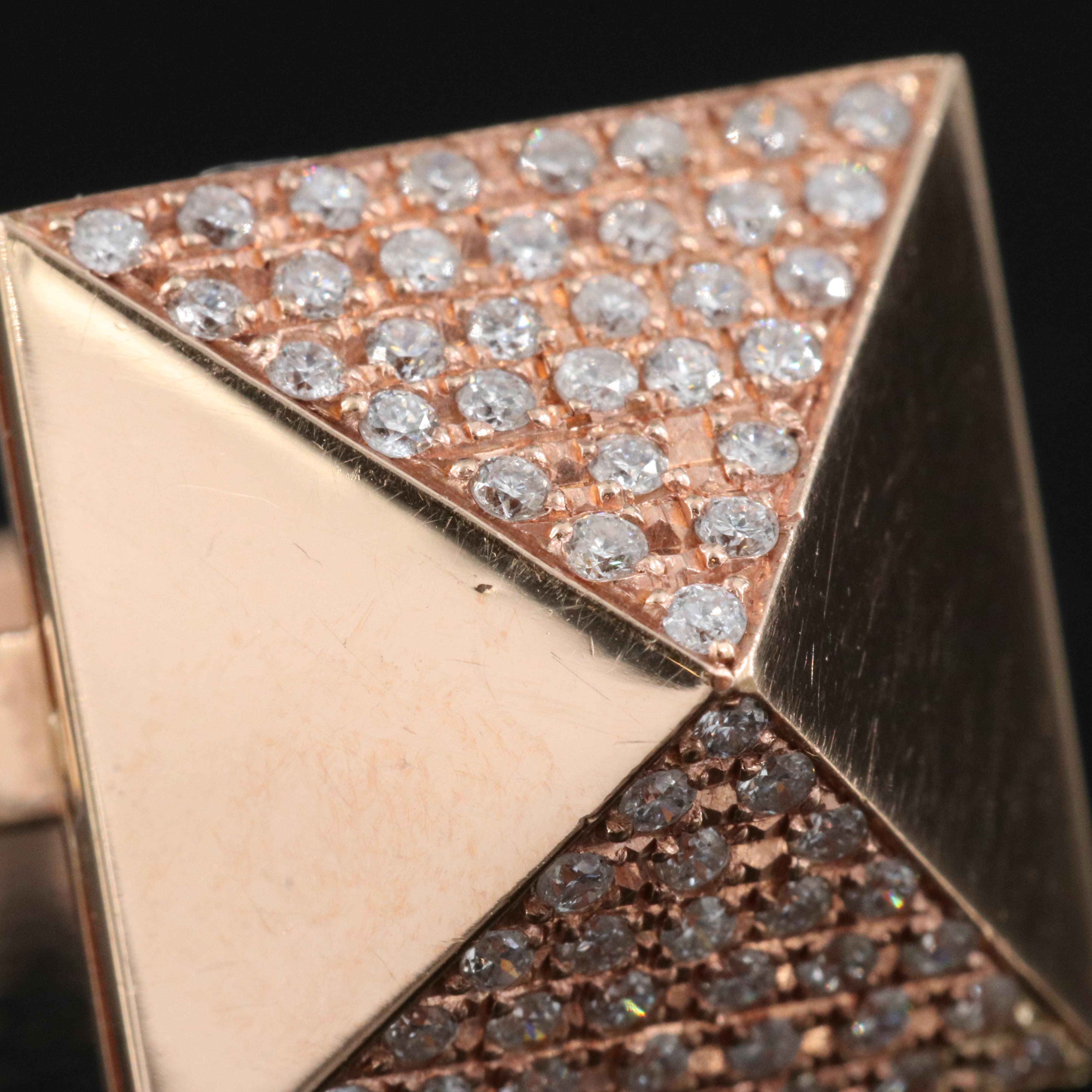 14K Rose Gold 0.32 CTW Diamond Pyramid Ring