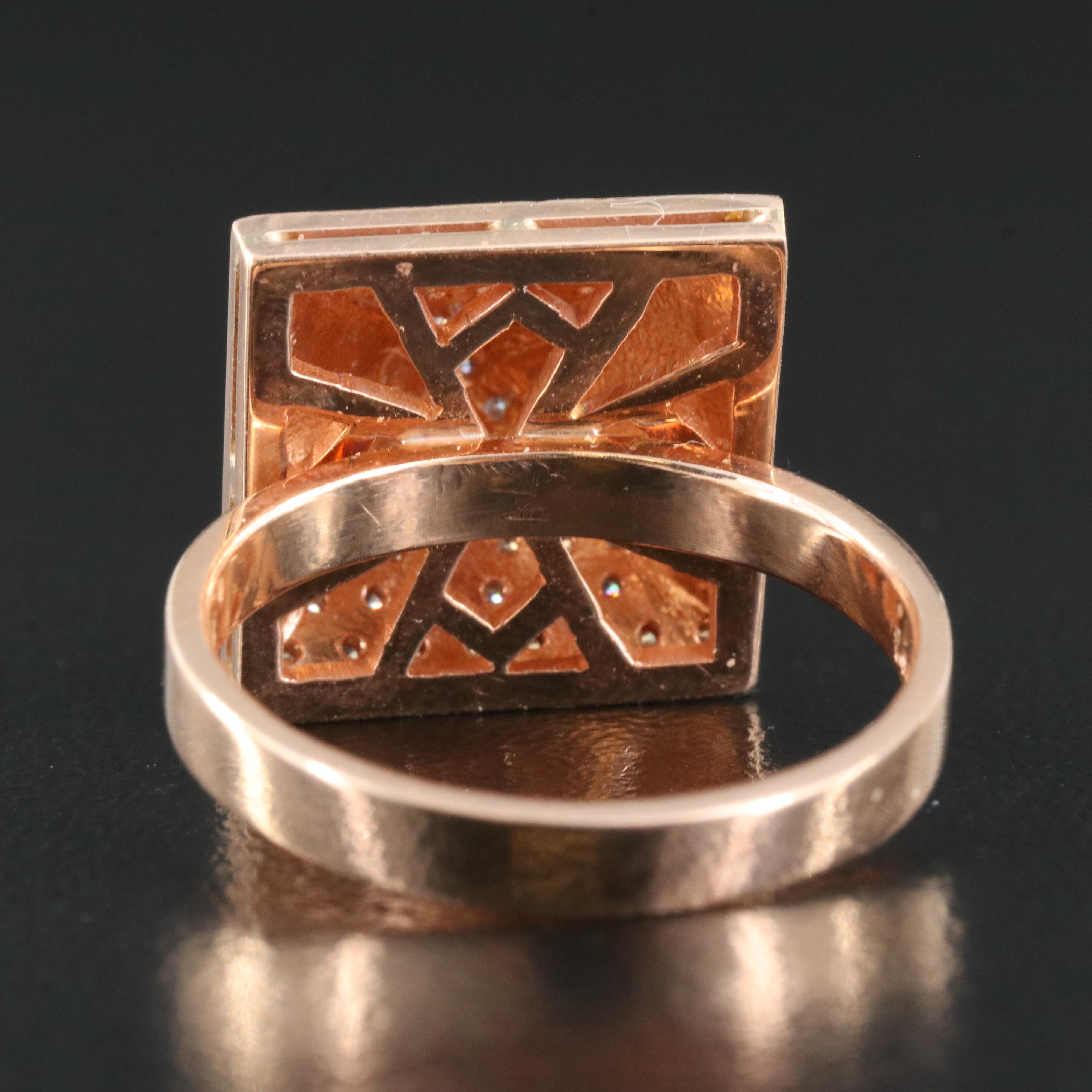 14K Rose Gold 0.32 CTW Diamond Pyramid Ring