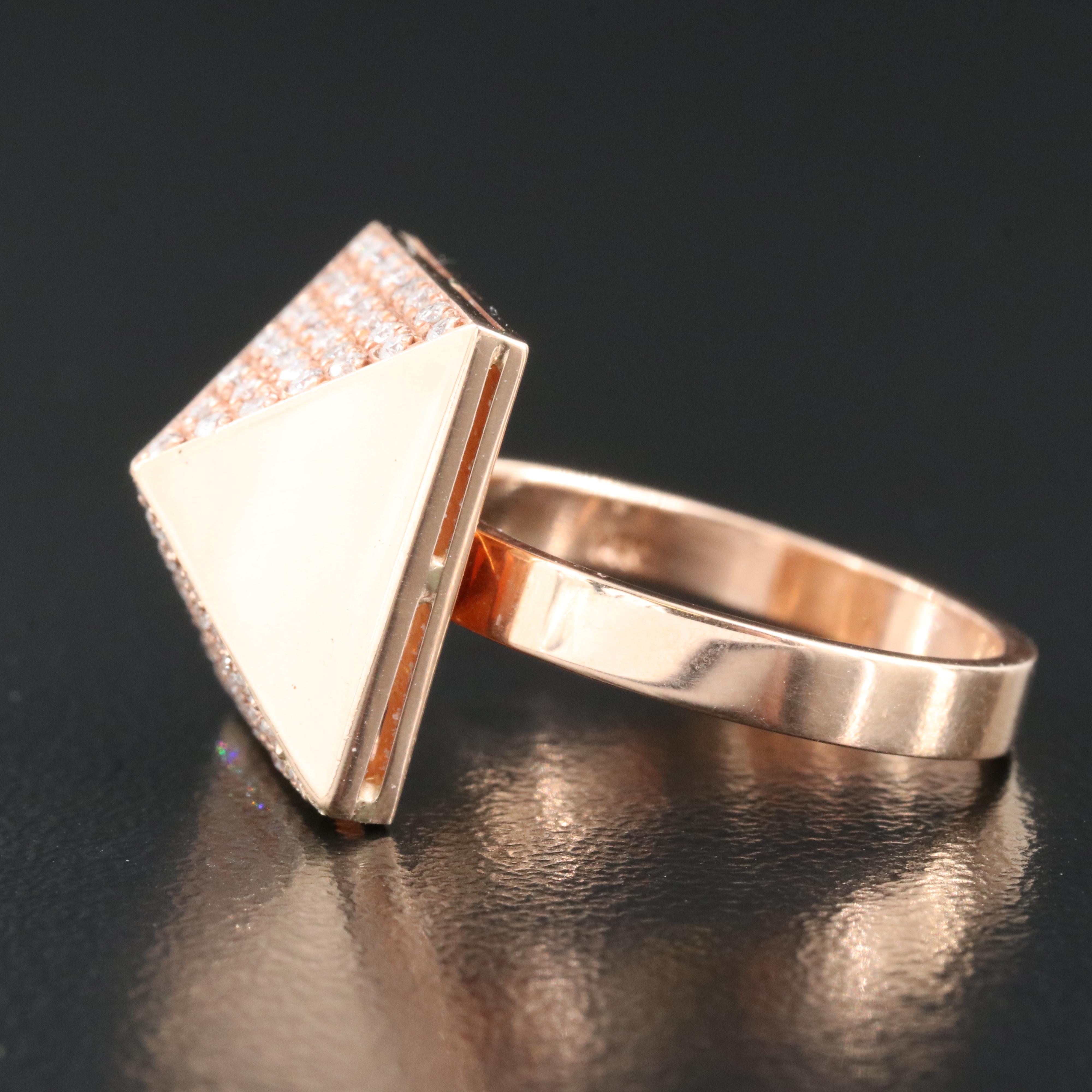 14K Rose Gold 0.32 CTW Diamond Pyramid Ring