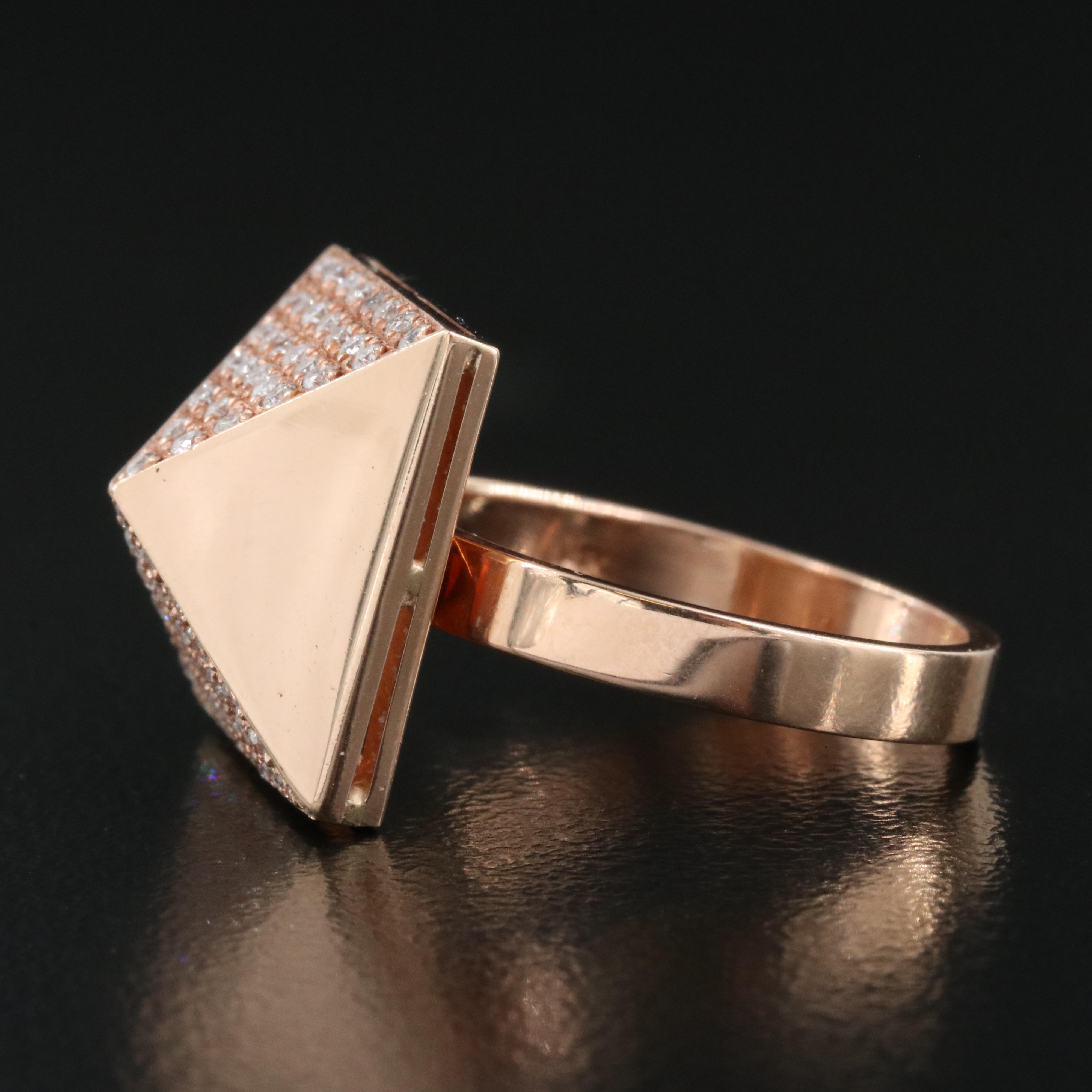 14K Rose Gold 0.32 CTW Diamond Pyramid Ring