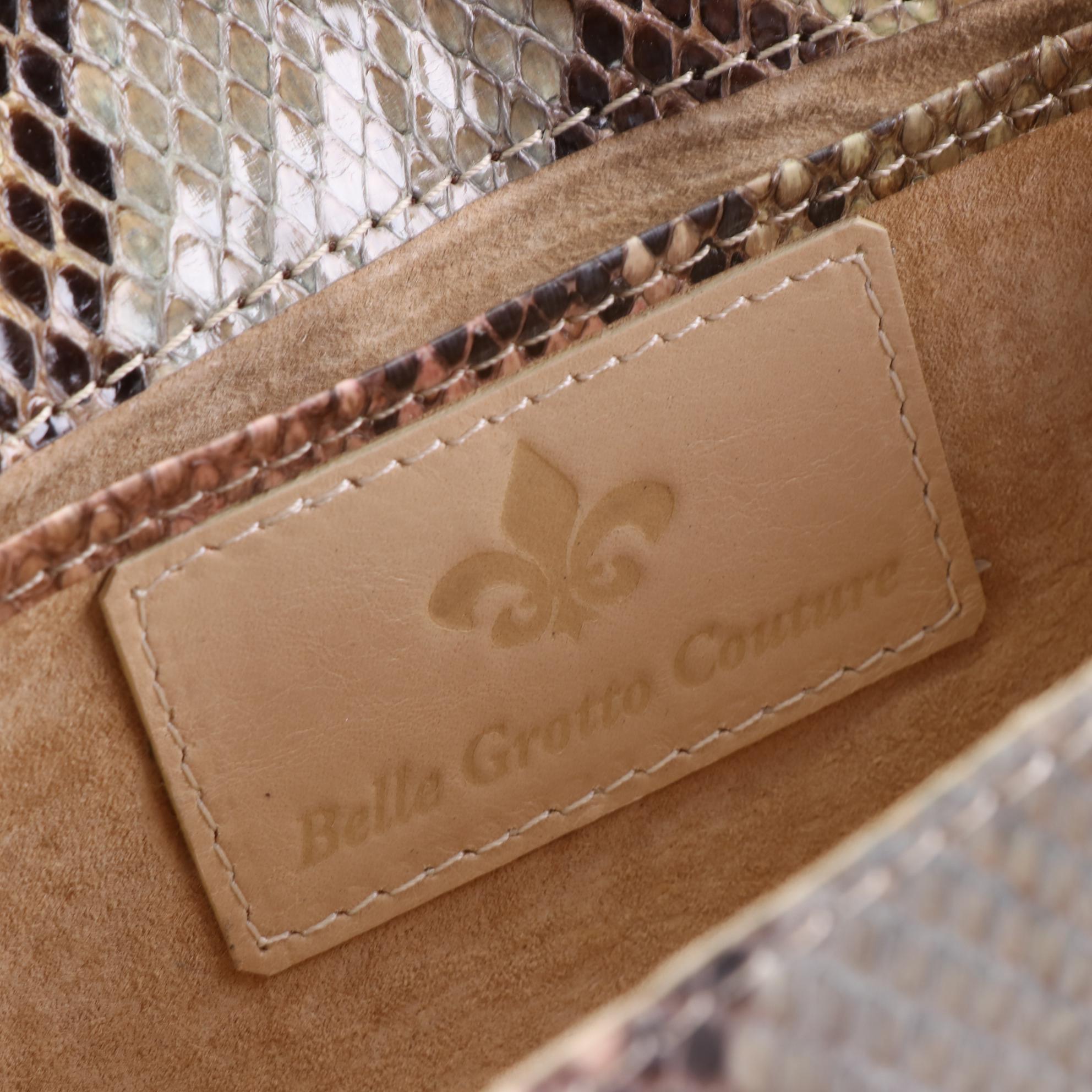 Belle Grotto Couture Clutches in Python Snakeskin