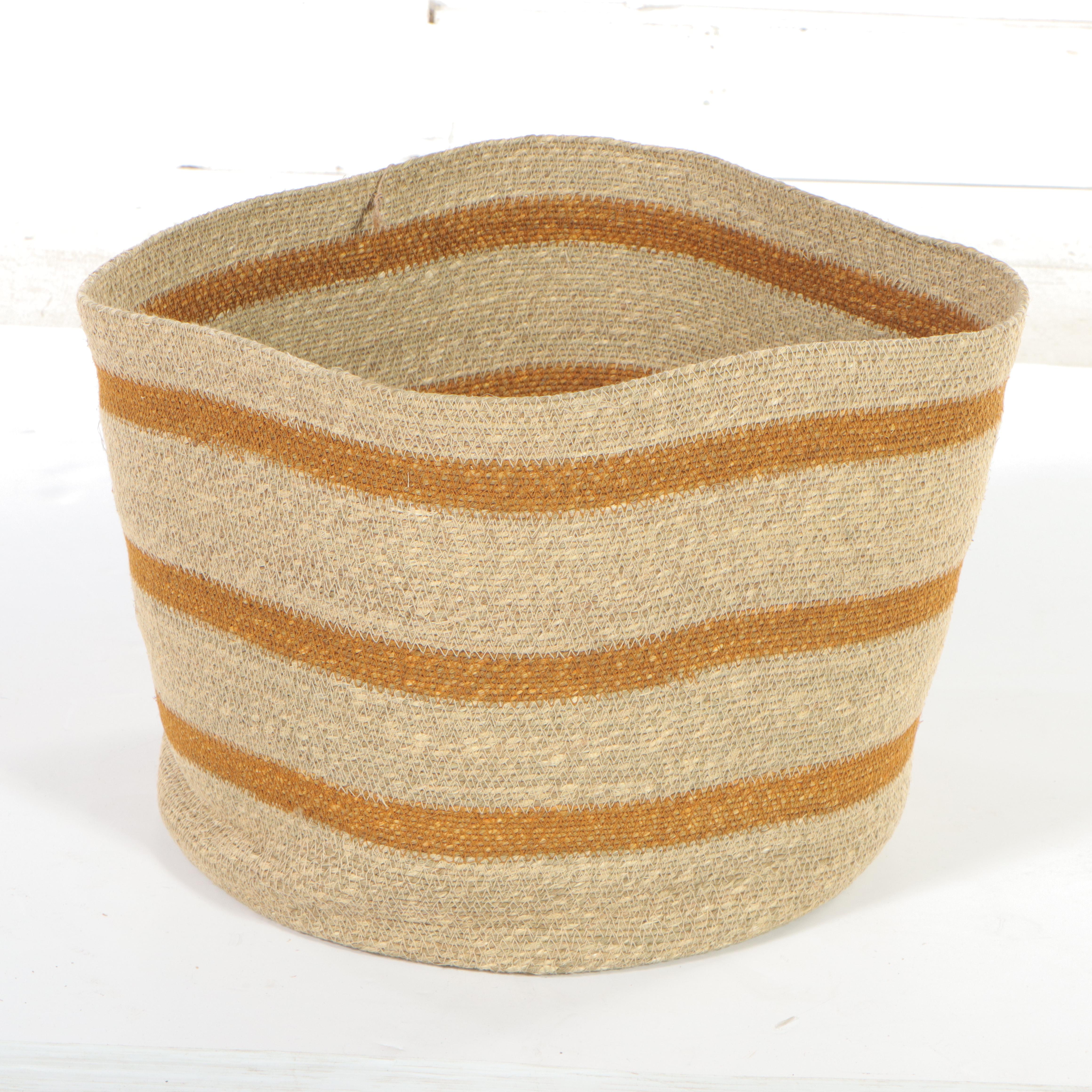 Threshold With Studio McGee Woven Magazine Holder and Striped Basket
