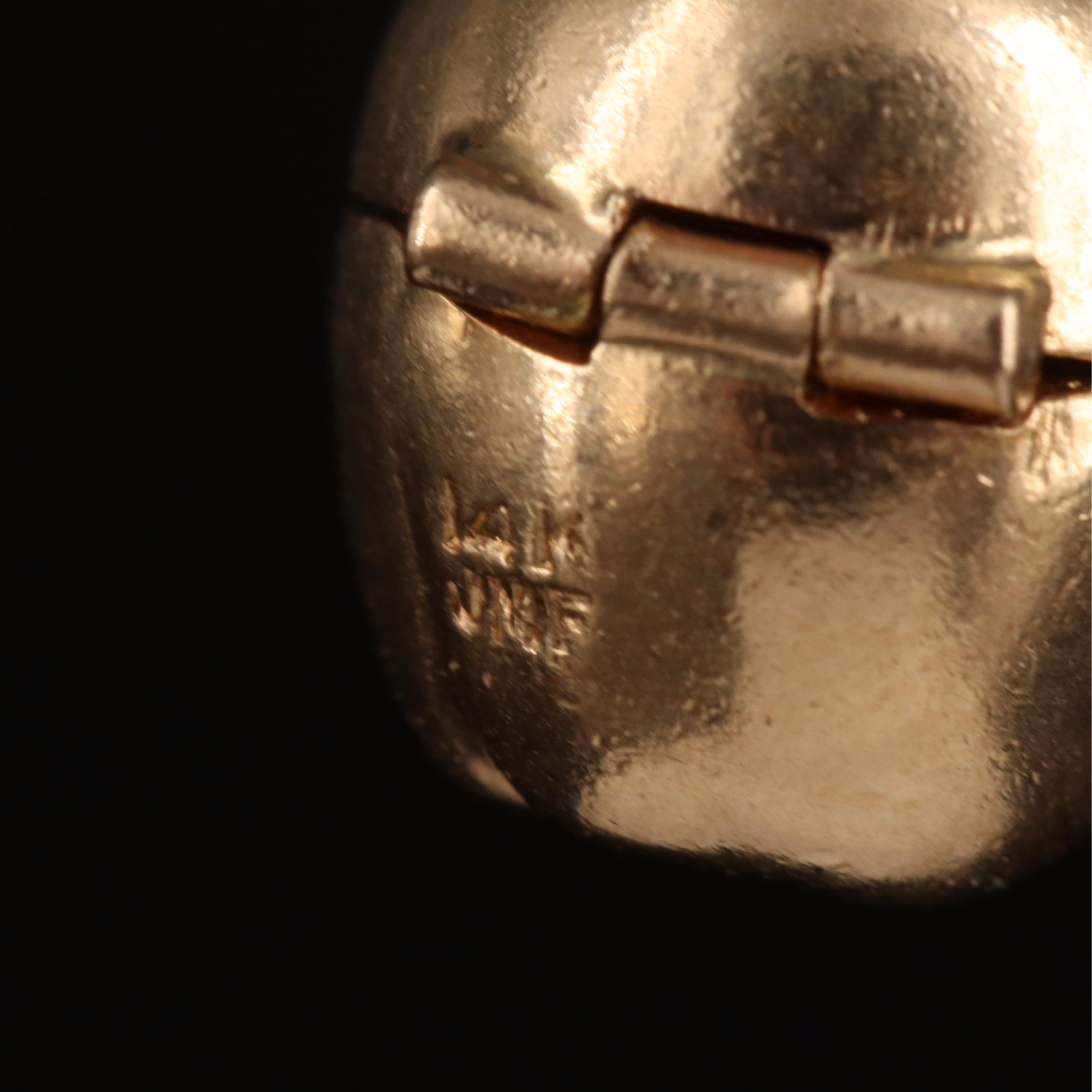 14K Apple and Heart Charm